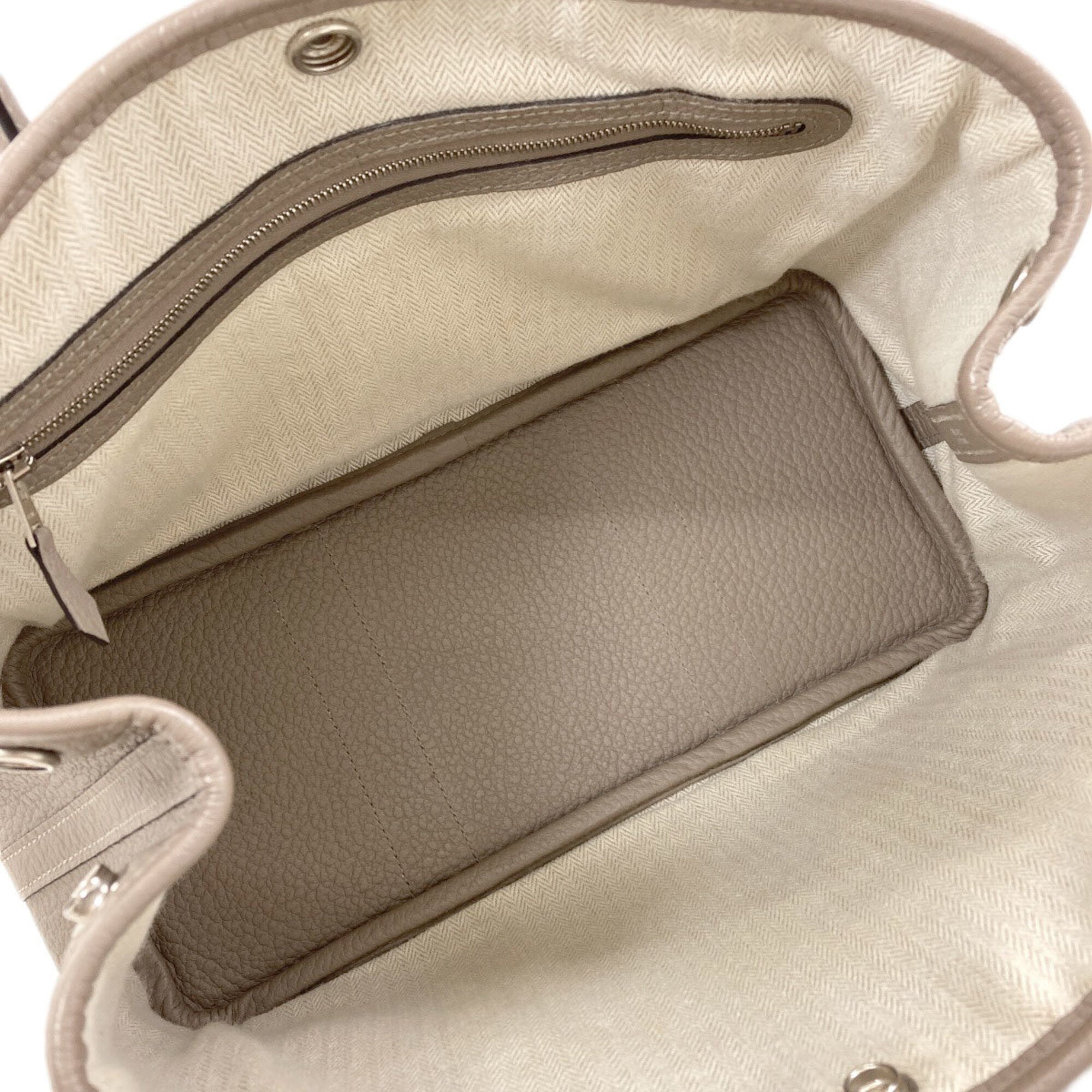 Hermes Gray Vache Leather Handbag (Pre-Owned)