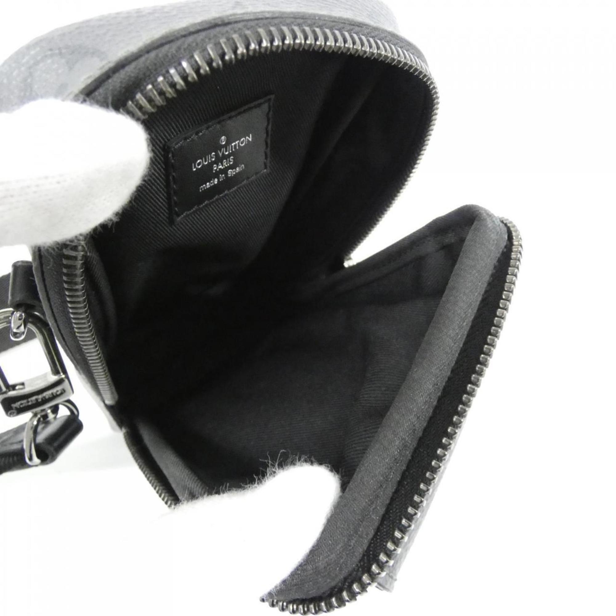 Louis Vuitton Black Coated Canvas Handbag Pouch Shoulder Bag (Pre-Owned)