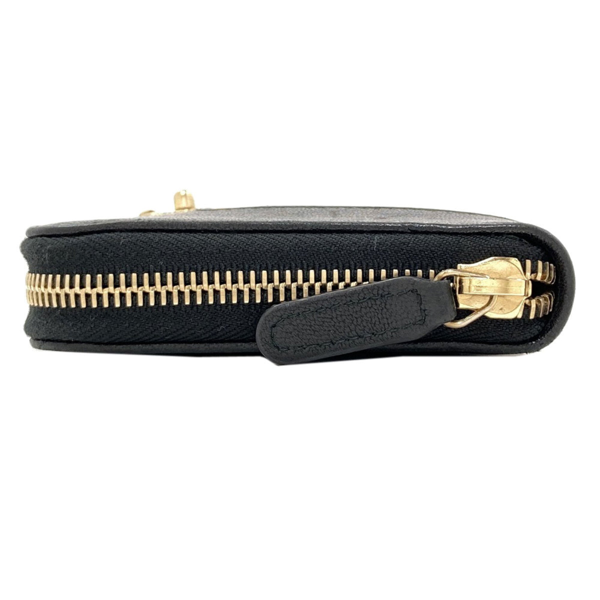 Chanel Beige Black Leather Long Wallet (Bi-Fold) (Pre-Owned)