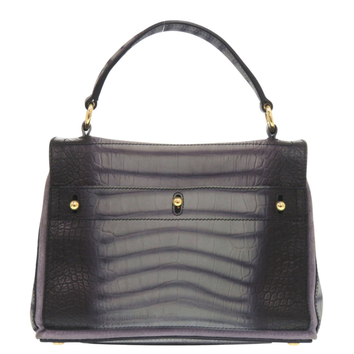 Yves Saint Laurent Black Gray Leather Handbag (Pre-Owned)