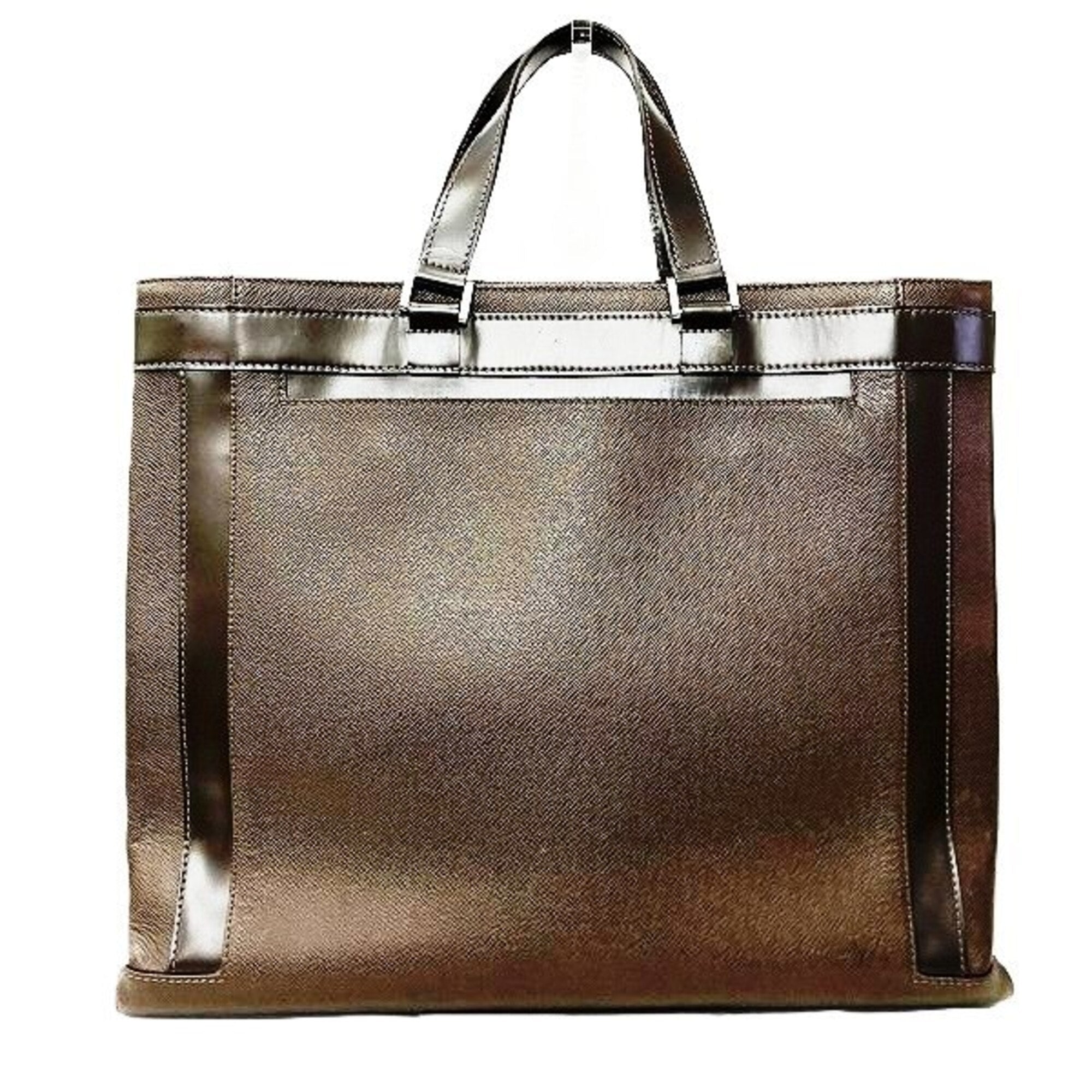 Louis Vuitton Brown Grizzly Taiga Leather Briefcase Handbag Tote Bag (Pre-Owned)