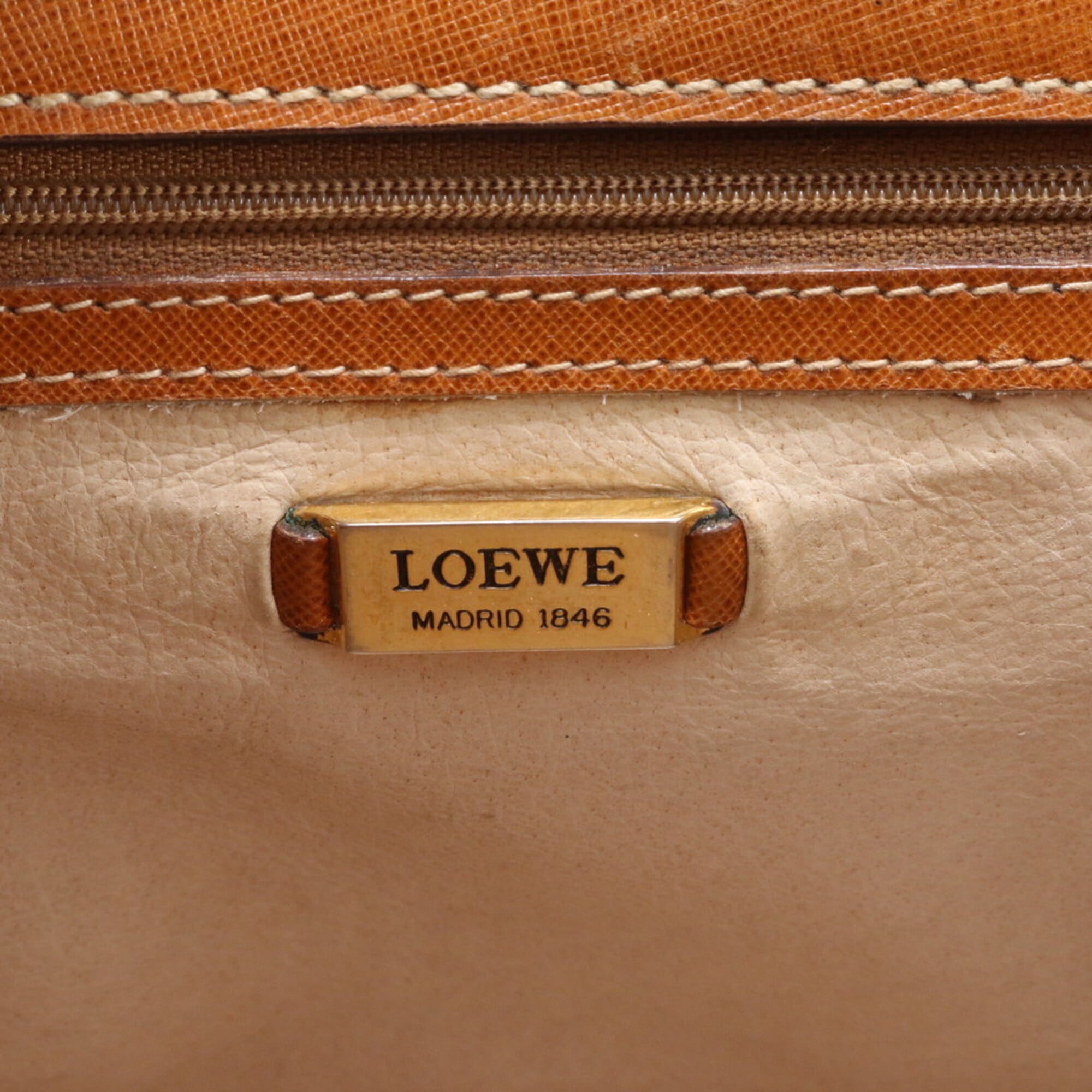 Loewe Camel Leather Handbag Shoulder Bag Tote Bag (Pre-Owned)