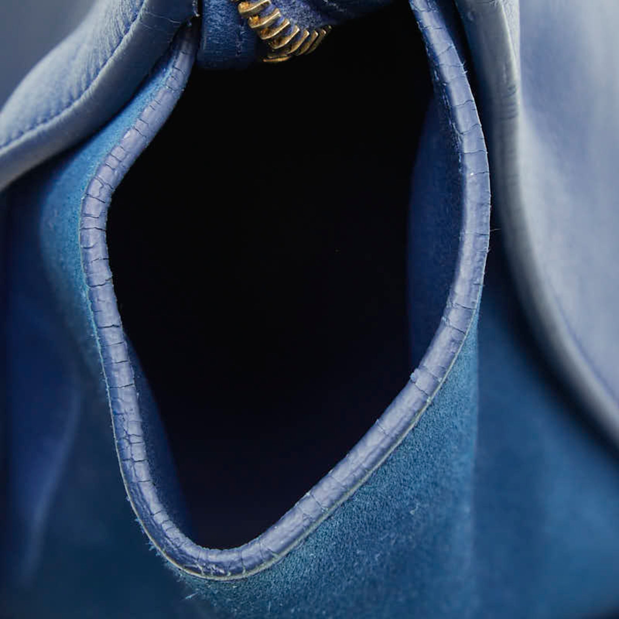 Saint Laurent Blue Leather Suede Handbag Shoulder Bag (Pre-Owned)