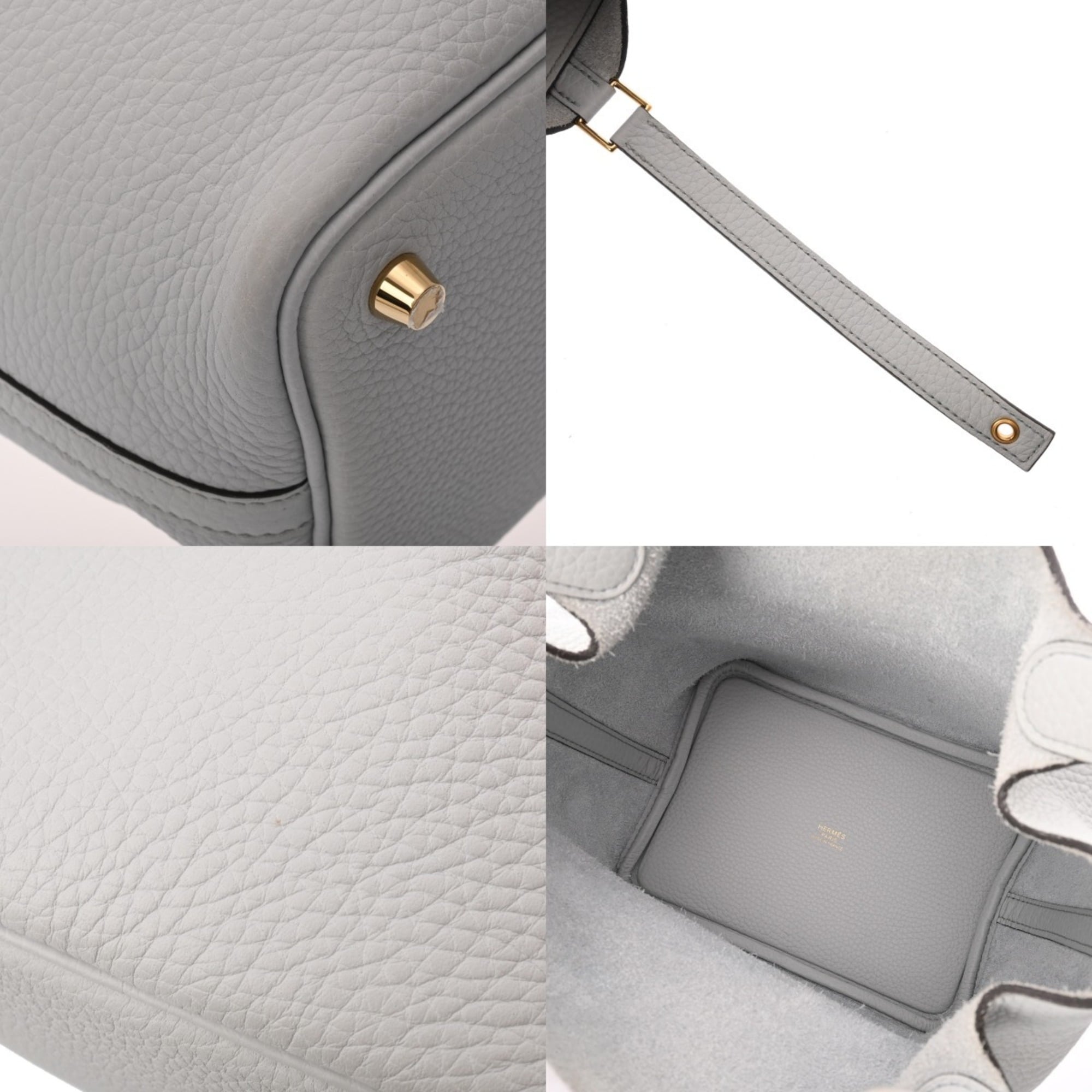 Hermes Blue Taurillon Clemence Leather Handbag (Pre-Owned)