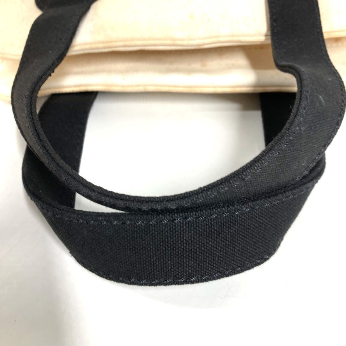 Chanel Black White Canvas Handbag Tote Bag (Pre-Owned)