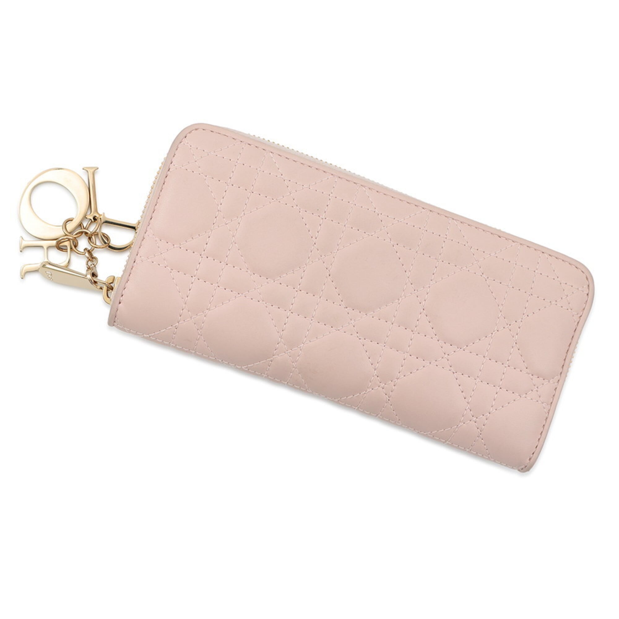 Christian Dior Pink Leather Long Wallet (Bi-Fold) (Pre-Owned)