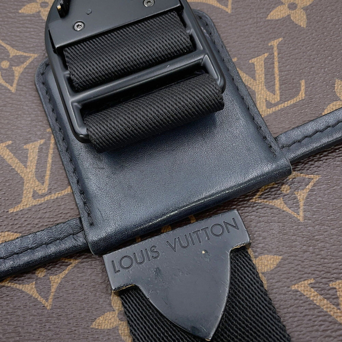 Louis Vuitton Black Monogram Macassar Noir Handbag Shoulder Bag (Pre-Owned)
