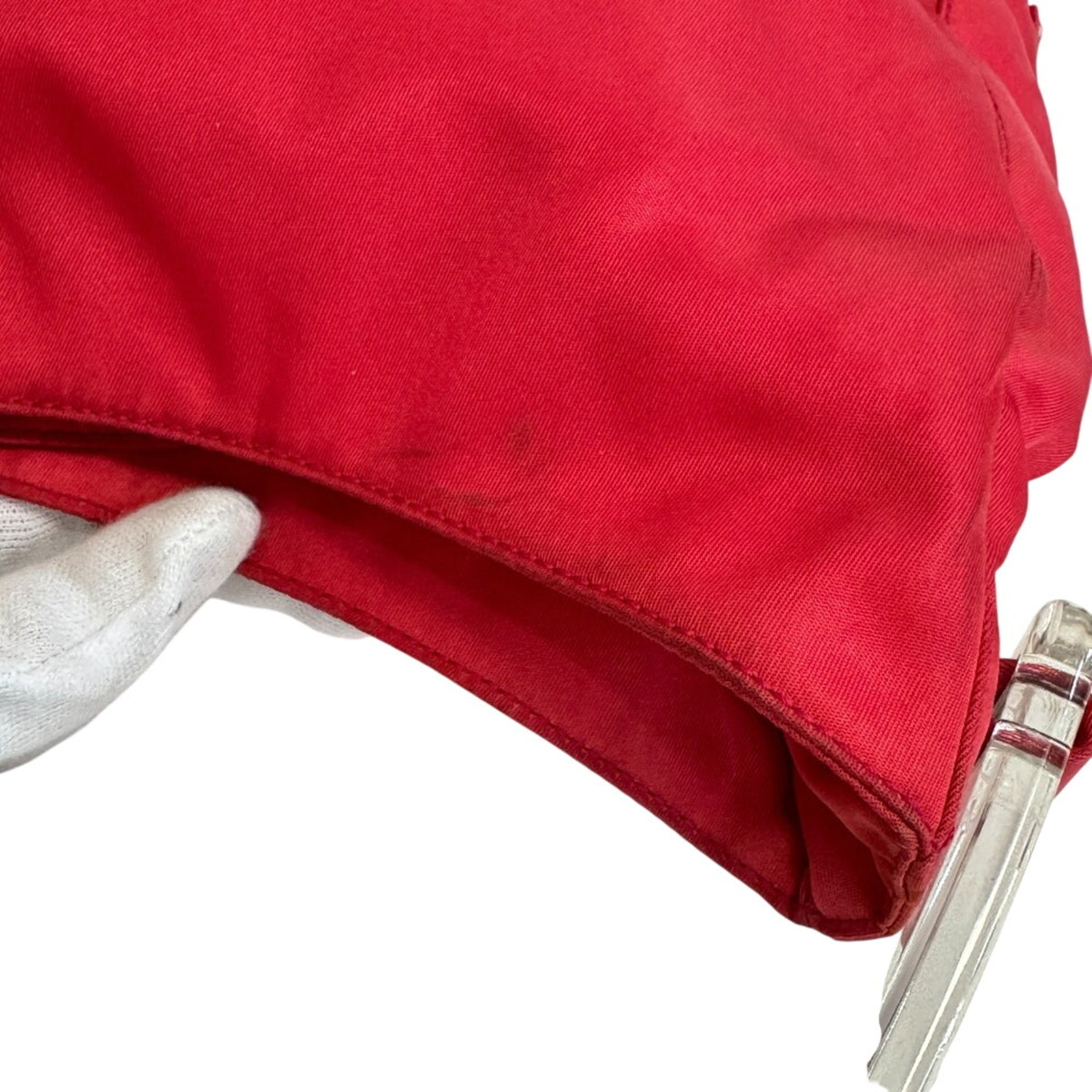 Prada Clear Red Color Nylon Plastic Shoulder Bag (Pre-Owned)