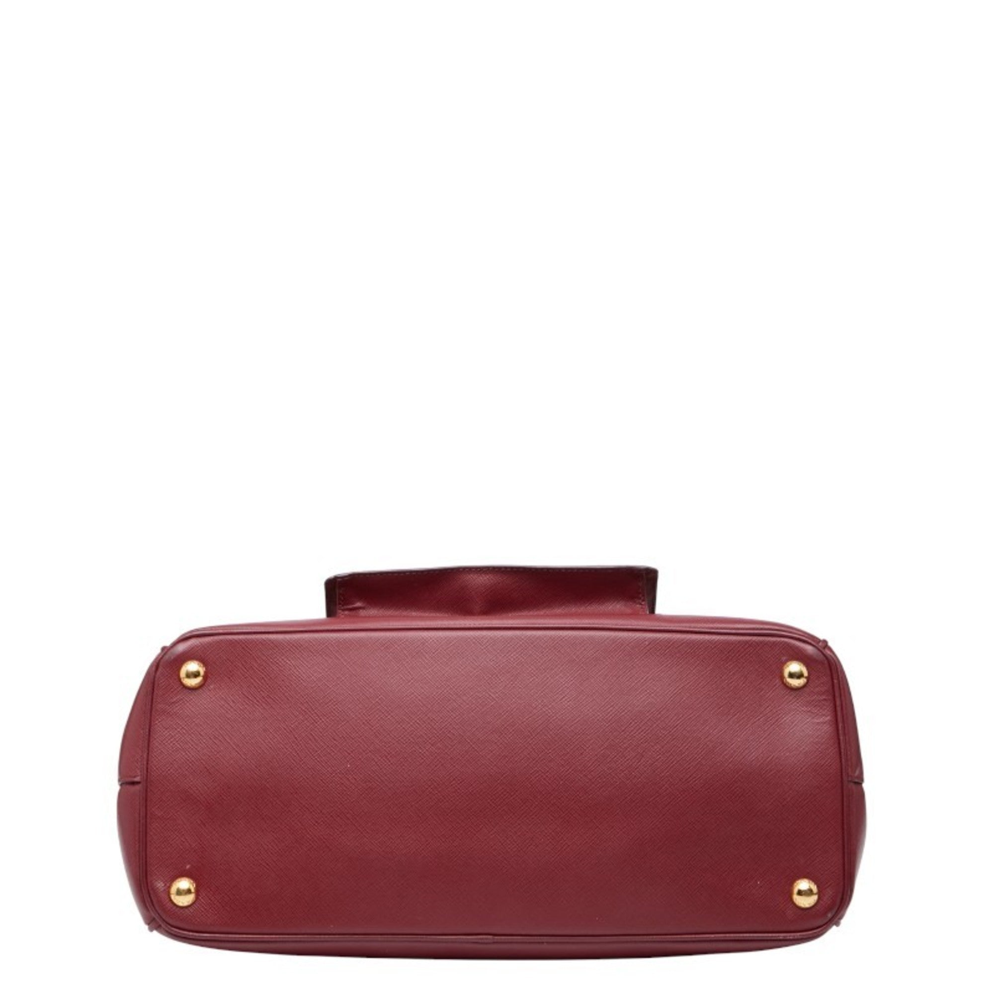 Prada Bordeaux Red Color Wine Leather Handbag Shoulder Bag (Pre-Owned)