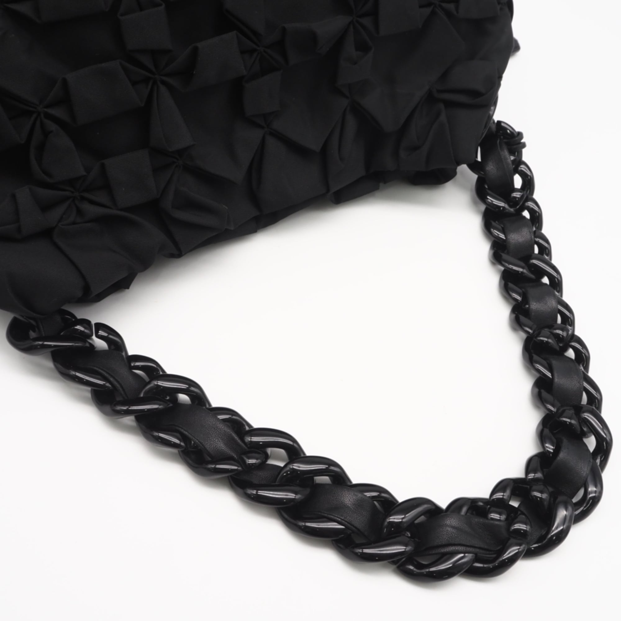 Prada Black Nylon Leather Plastic Handbag (Pre-Owned)