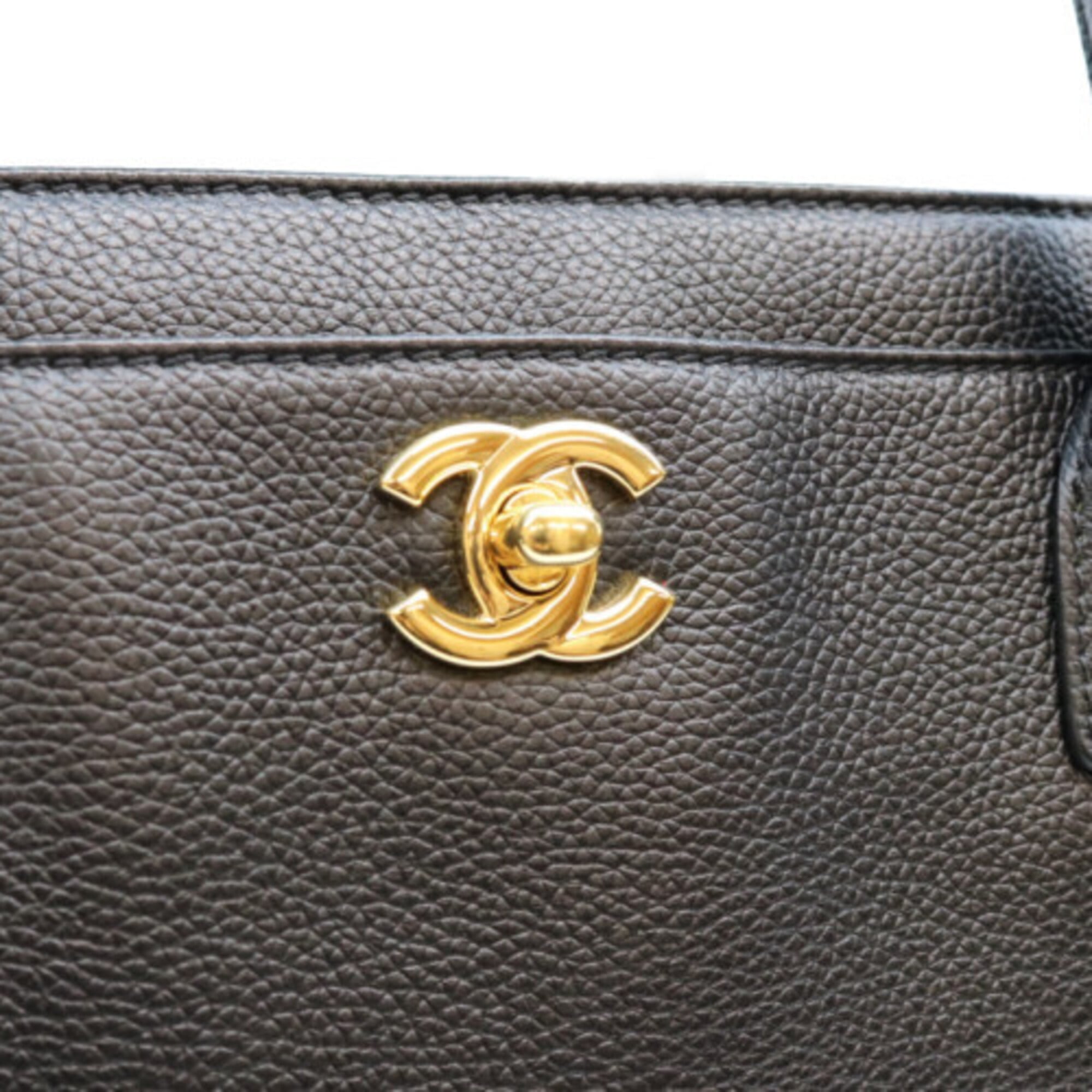 Chanel Black Leather Tote Bag (Pre-Owned)