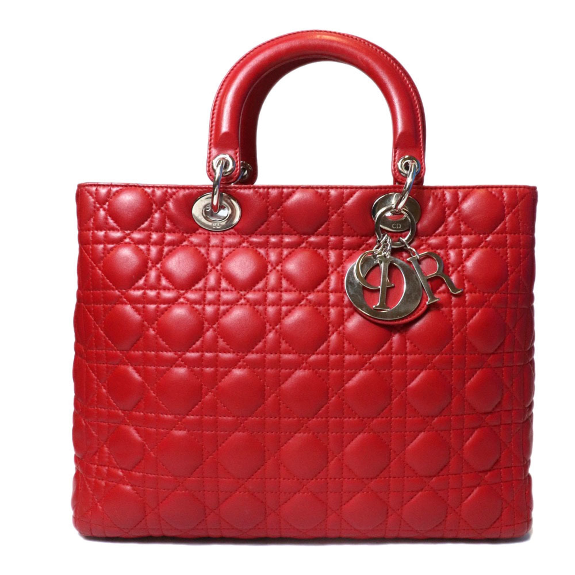 Christian Dior Red Color Leather Handbag (Pre-Owned)