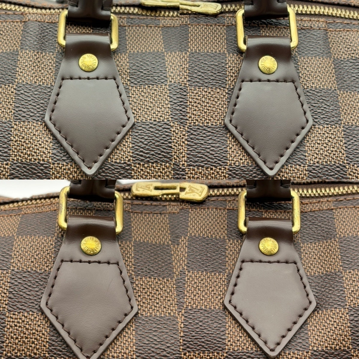 Louis Vuitton Damier Ebene Damier Canvas Leather Boston Bag Shoulder Bag (Pre-Owned)