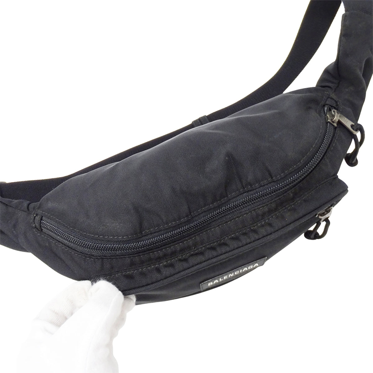Balenciaga Black Nylon Handbag Sling Bag (Pre-Owned)