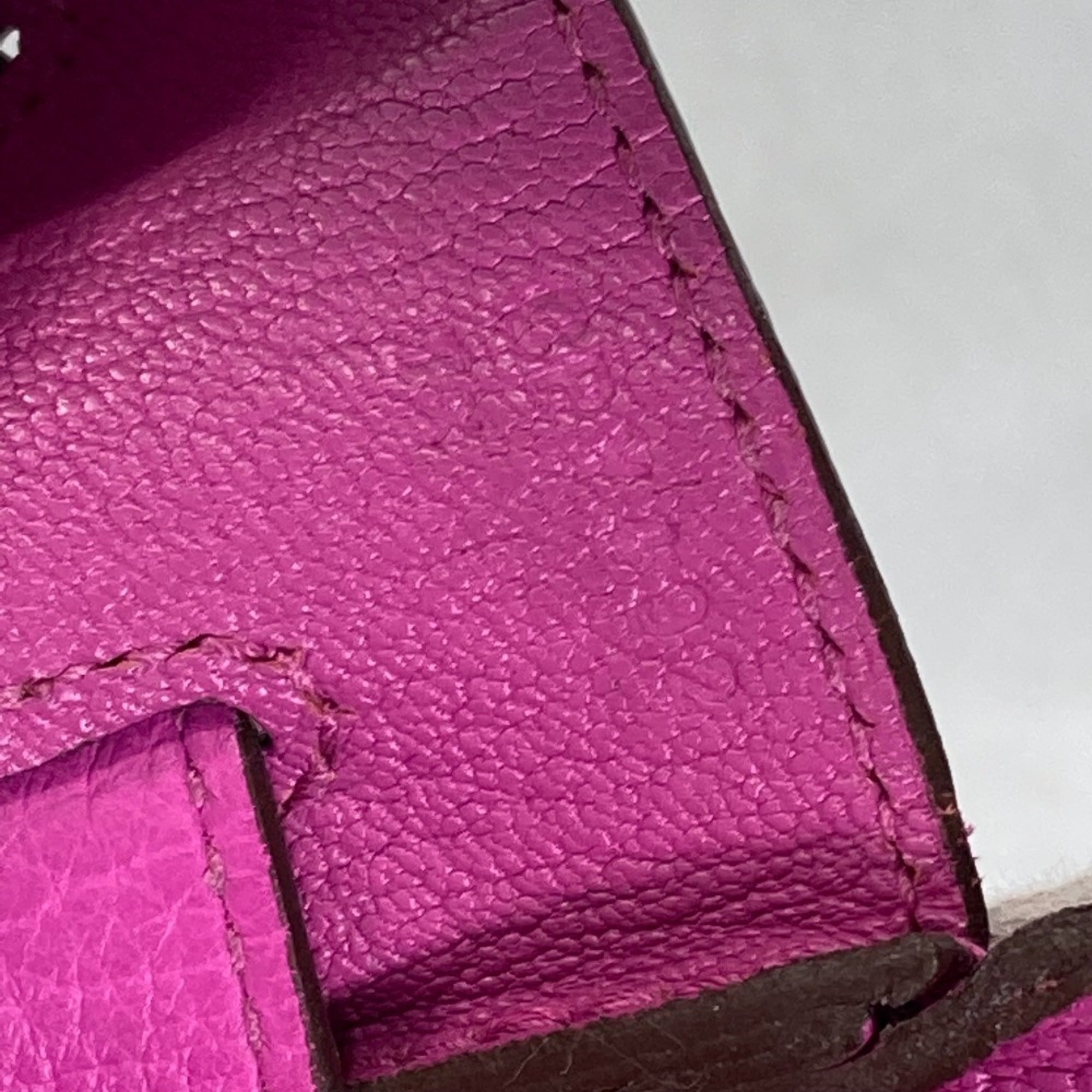 Hermes Birkin Pink Taurillon Clemence Leather Handbag Tote Bag (Pre-Owned)