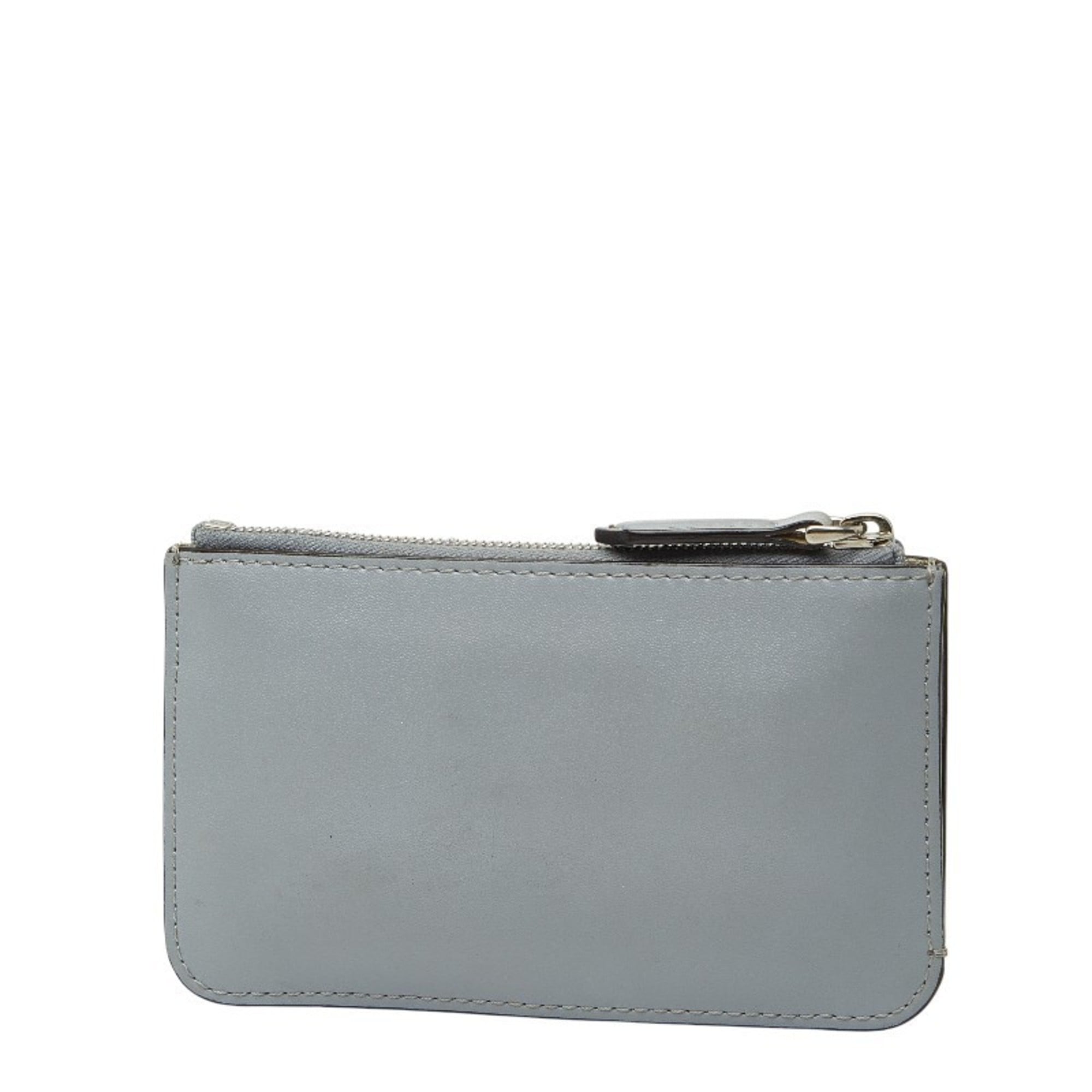 Fendi Gray Multi-Color Leather Coin Purse/Coin Case (Pre-Owned)