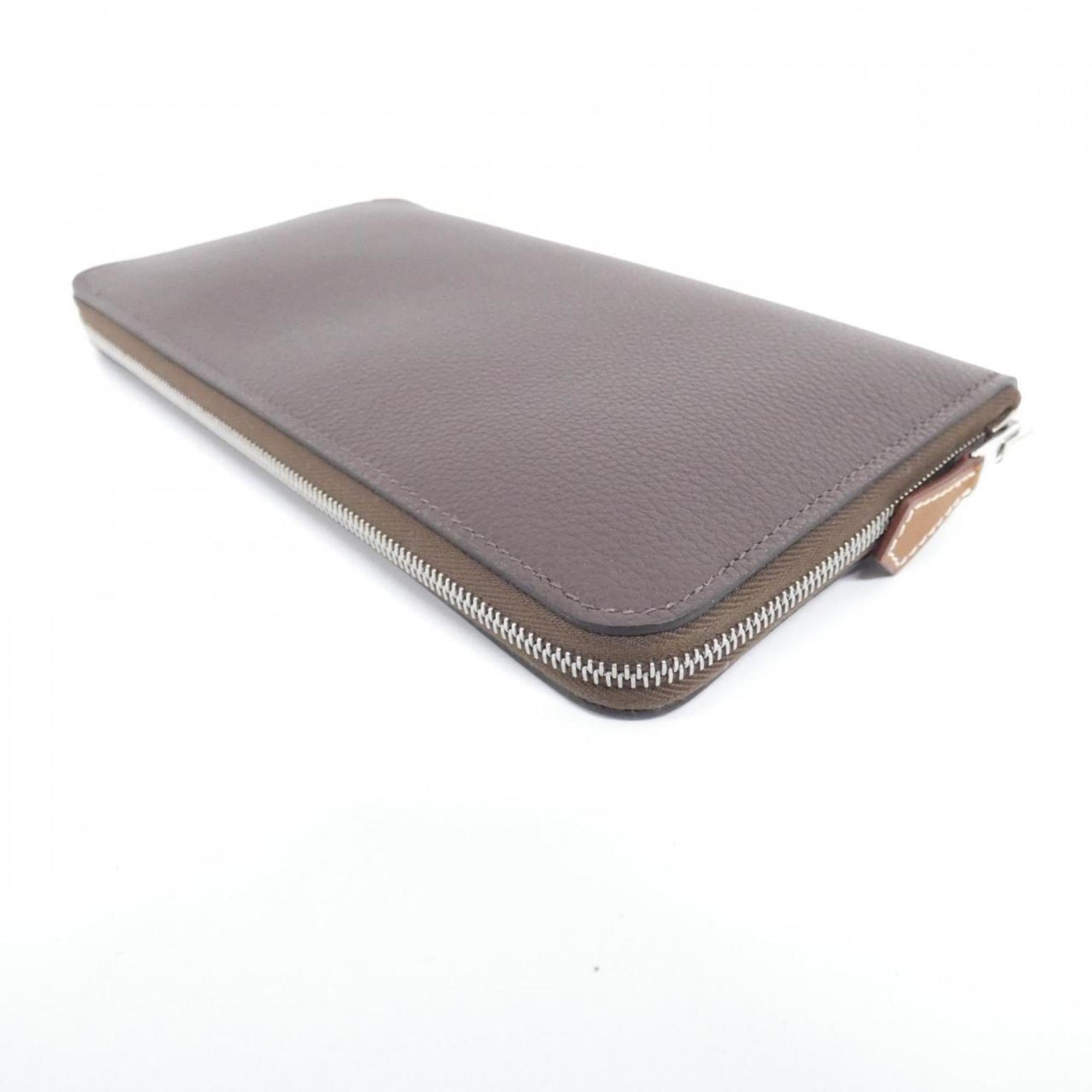 Hermes Celeste Mocha Silk Long Wallet (Bi-Fold) (Pre-Owned)