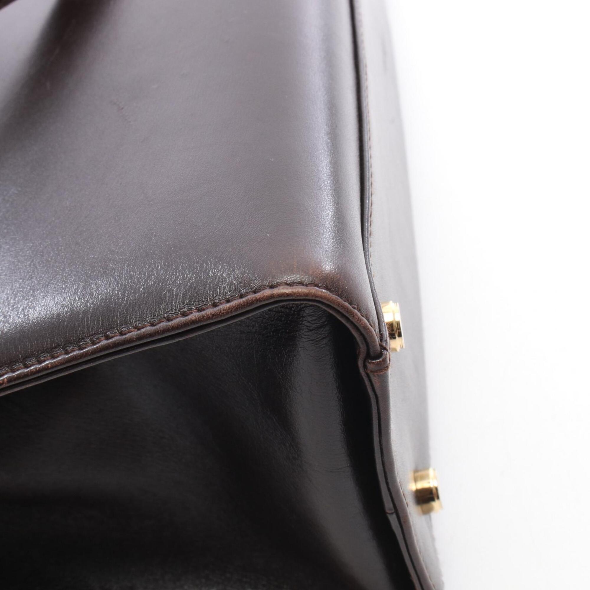 Salvatore Ferragamo Brown Leather Handbag Shoulder Bag (Pre-Owned)