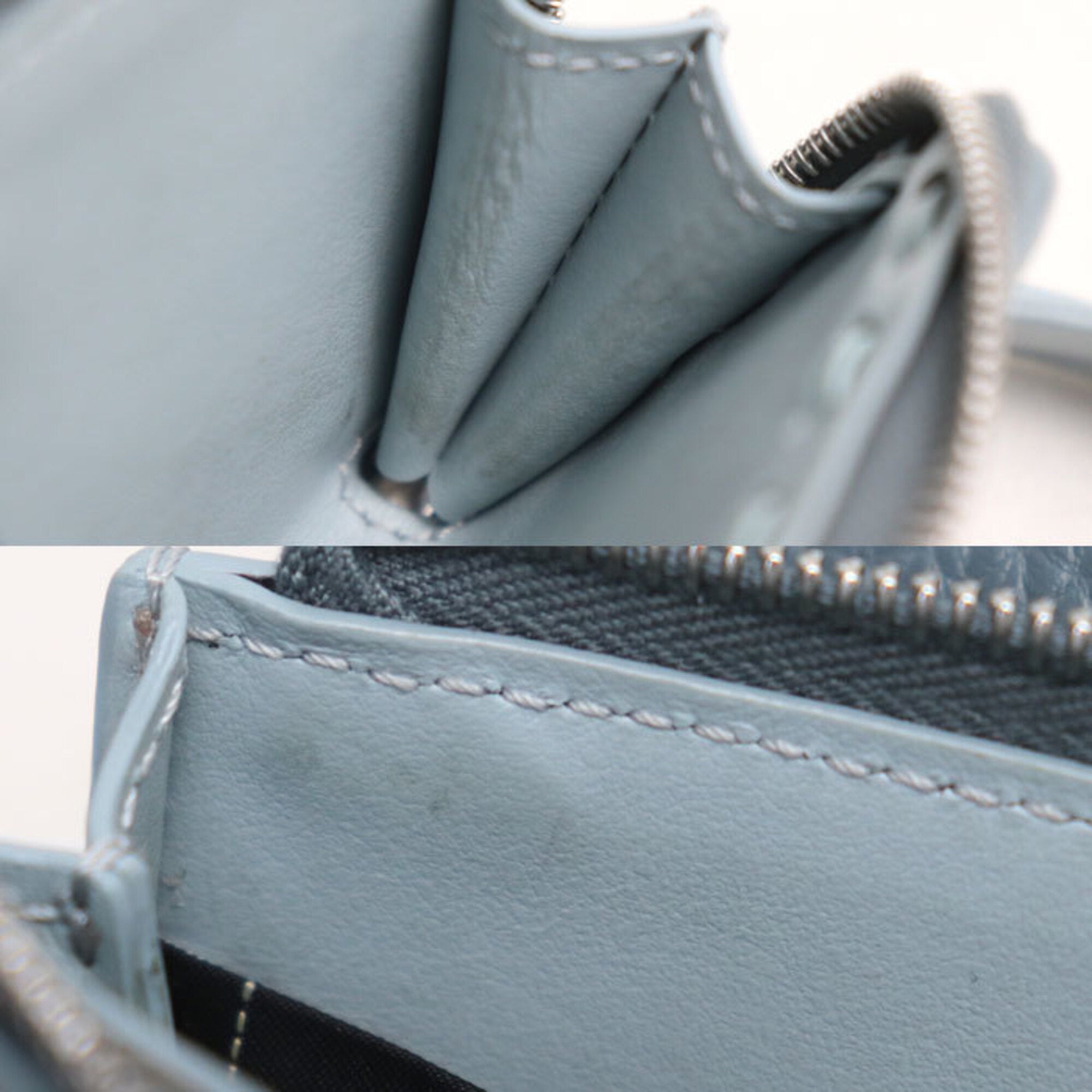 Fendi Light Blue Leather Wallet (Tri-Fold) (Pre-Owned)
