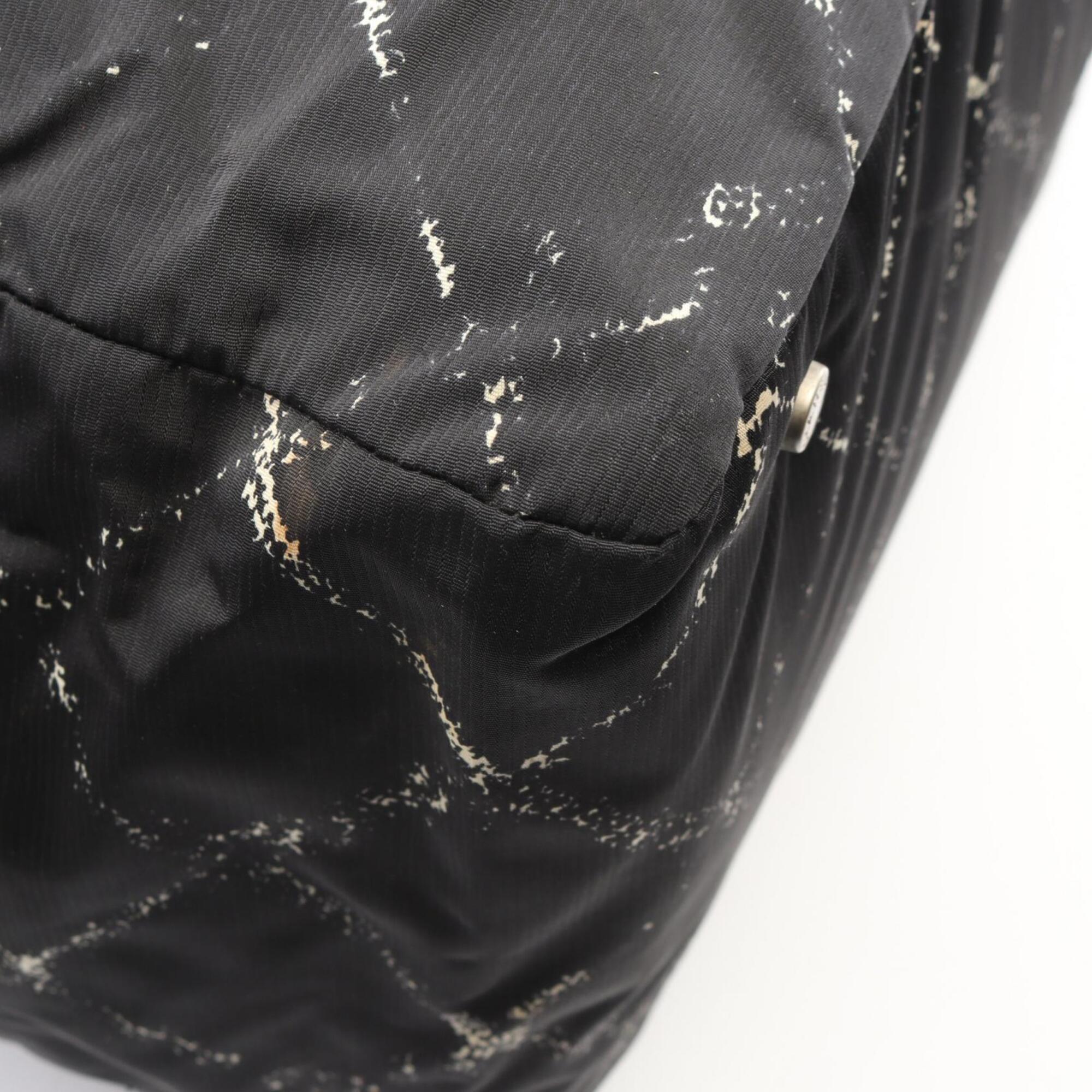 Chanel Black Nylon Boston Bag Handbag (Pre-Owned)