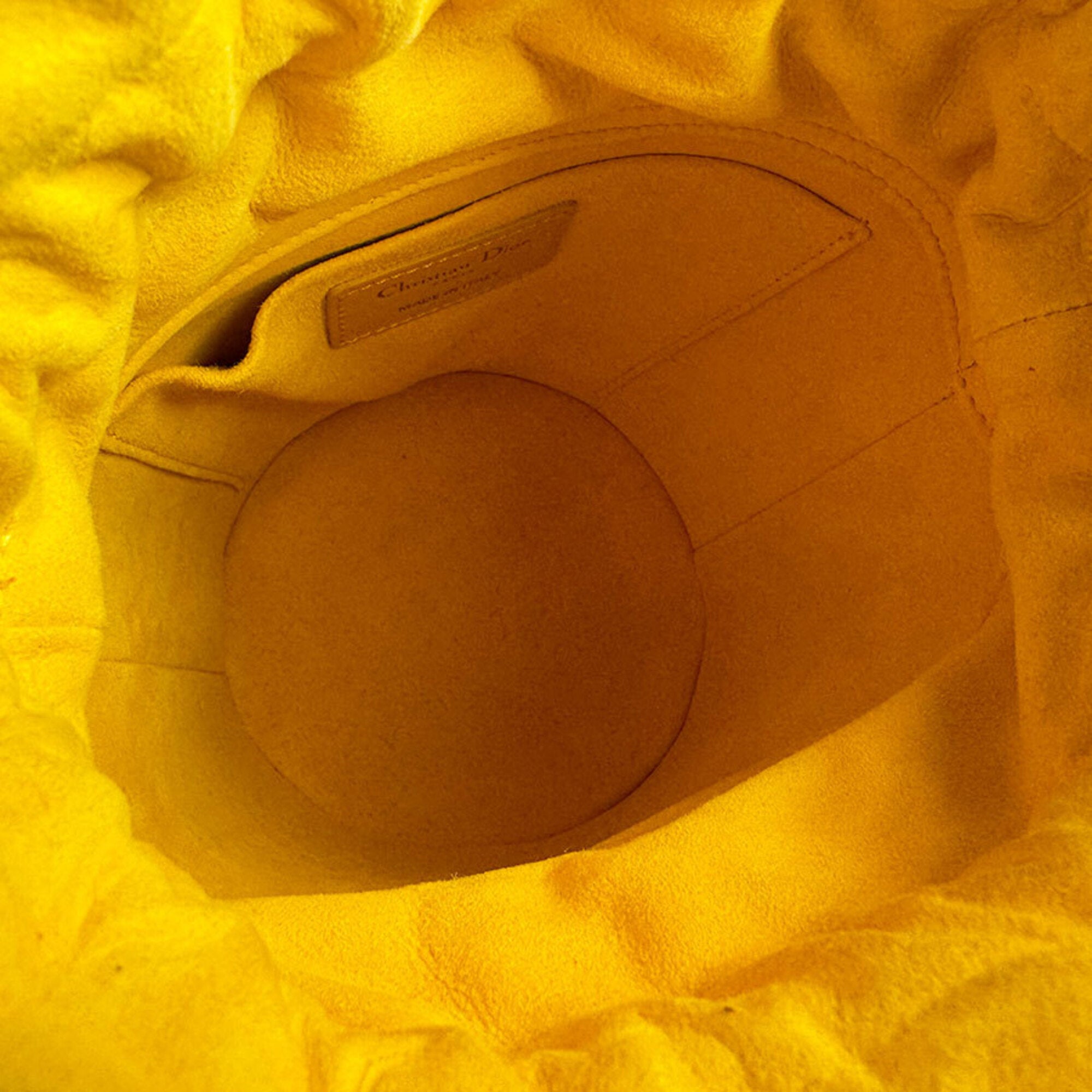 Christian Dior White Yellow Leather Handbag Shoulder Bag (Pre-Owned)