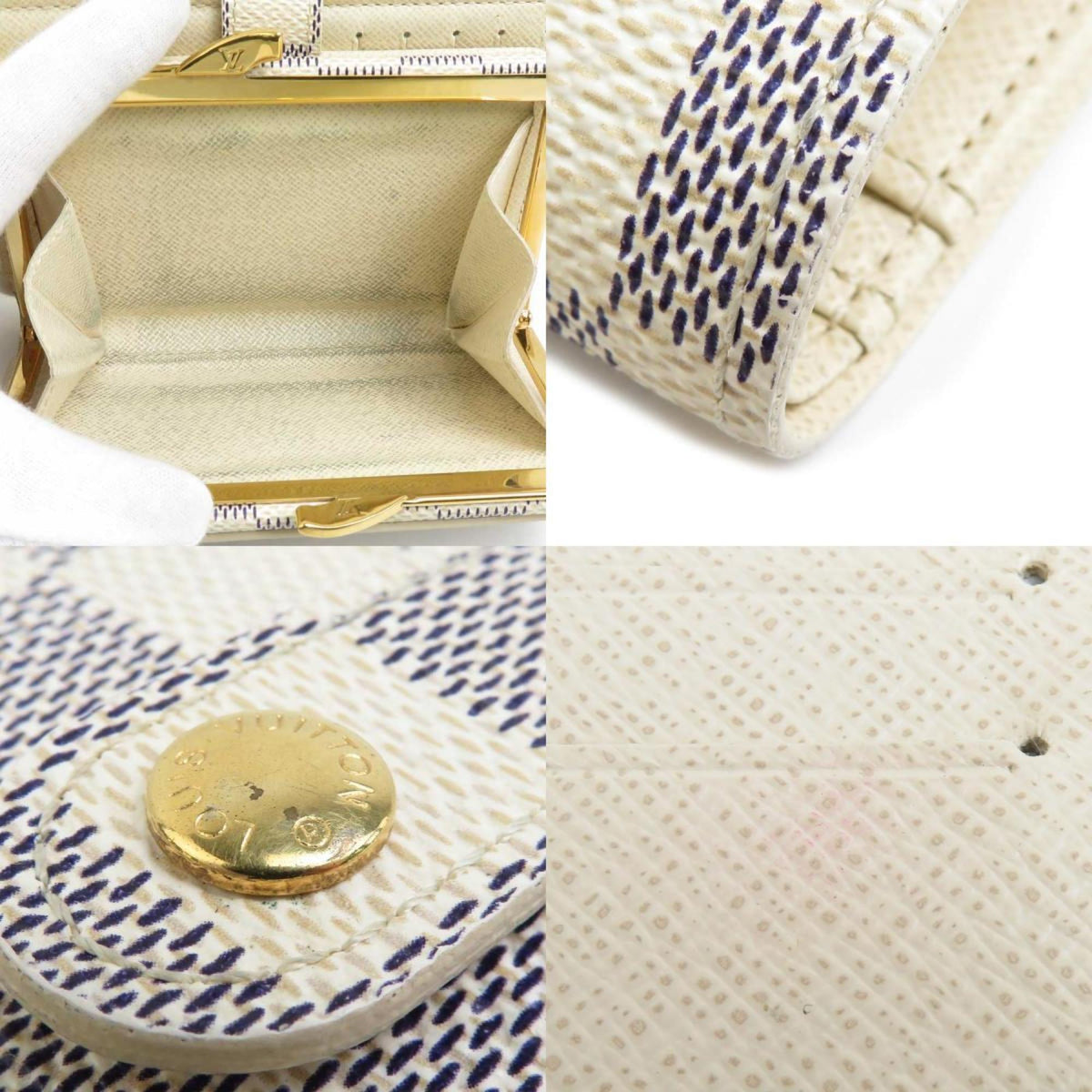 Louis Vuitton Damier Azur Ivory Damier Azur Wallet (Bi-Fold) (Pre-Owned)