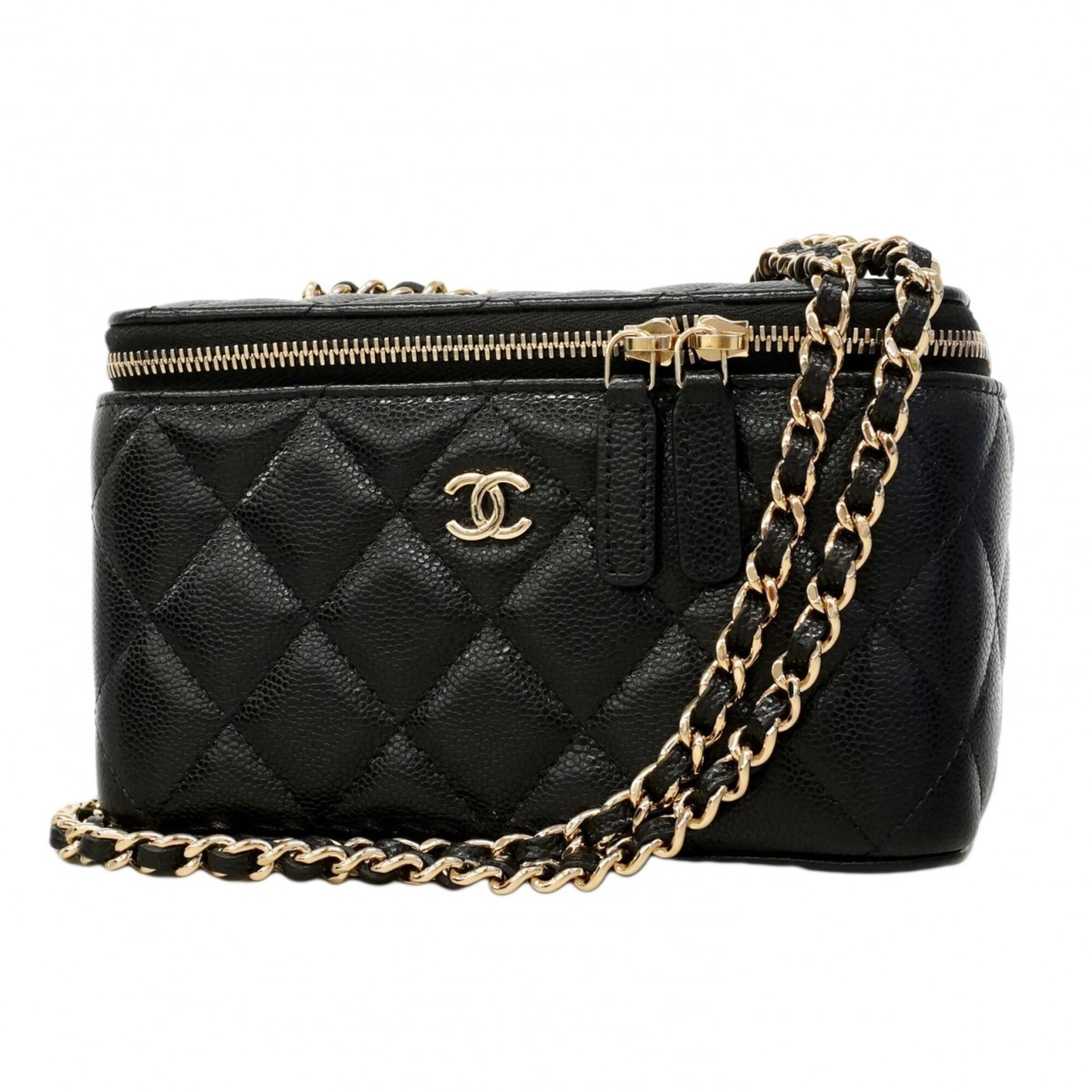 Chanel Black Grained Calfskin Vanity Bag (Pre-Owned)