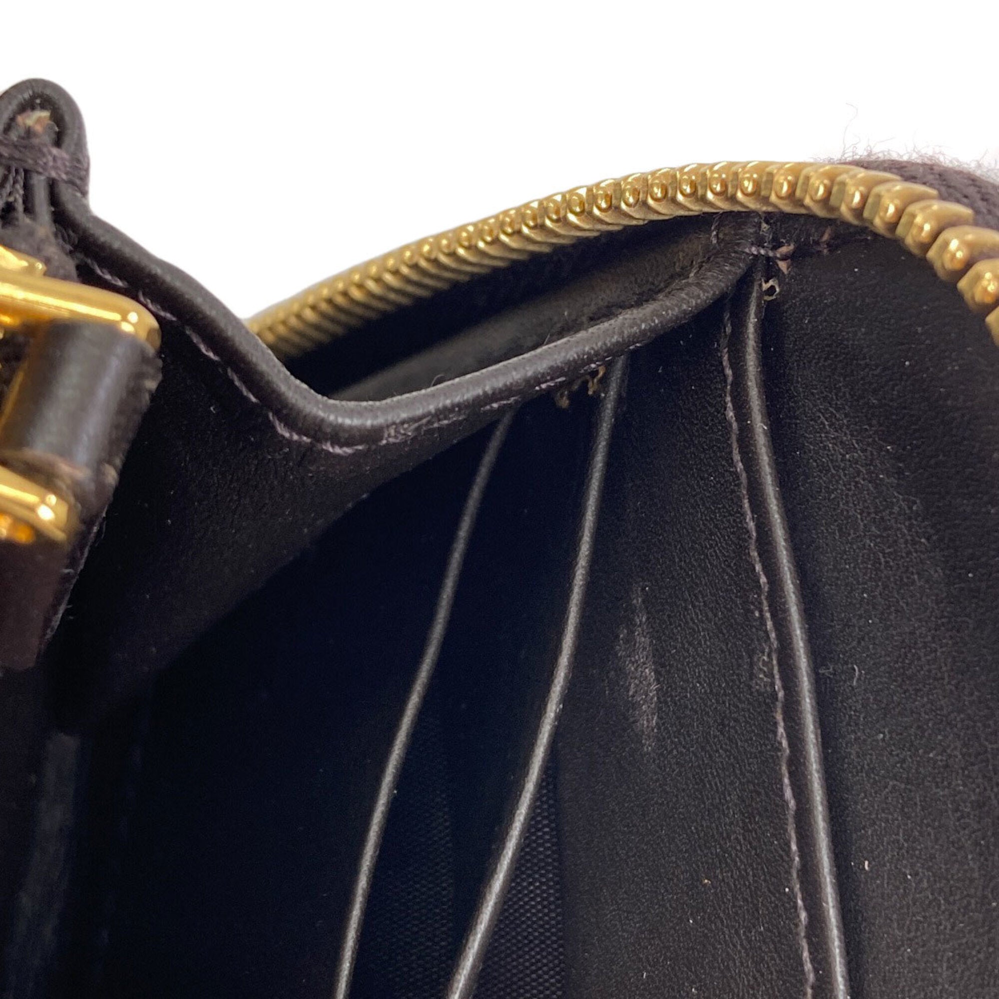 Miu Miu Black Leather Long Wallet (Bi-Fold) (Pre-Owned)