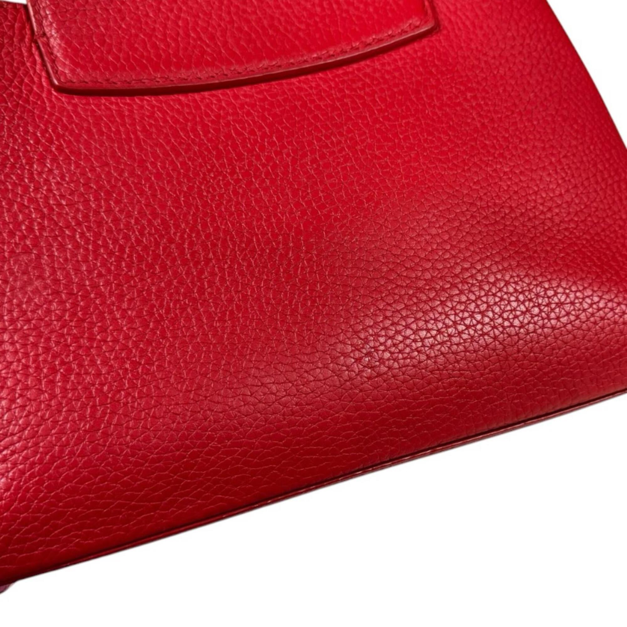 Louis Vuitton Red Color Ruby Leather Handbag Shoulder Bag (Pre-Owned)