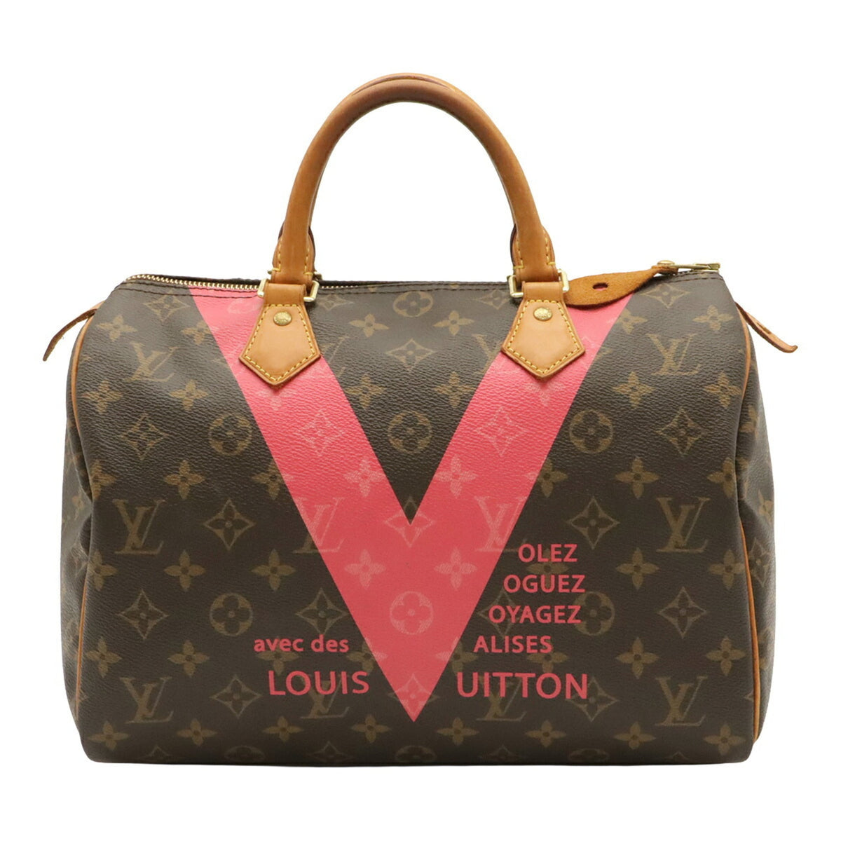 Louis Vuitton Brown Pink Monogram Canvas Boston Bag Handbag (Pre-Owned)