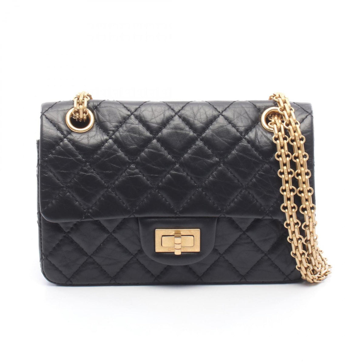 Chanel Black Leather Handbag Shoulder Bag (Pre-Owned)