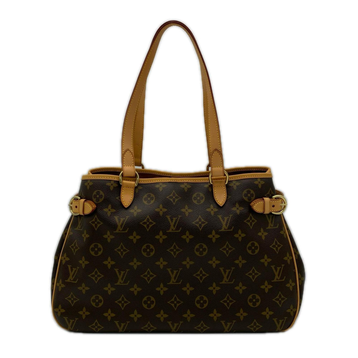 Louis Vuitton Monogram Beige Brown Coated Canvas Leather Handbag (Pre-Owned)