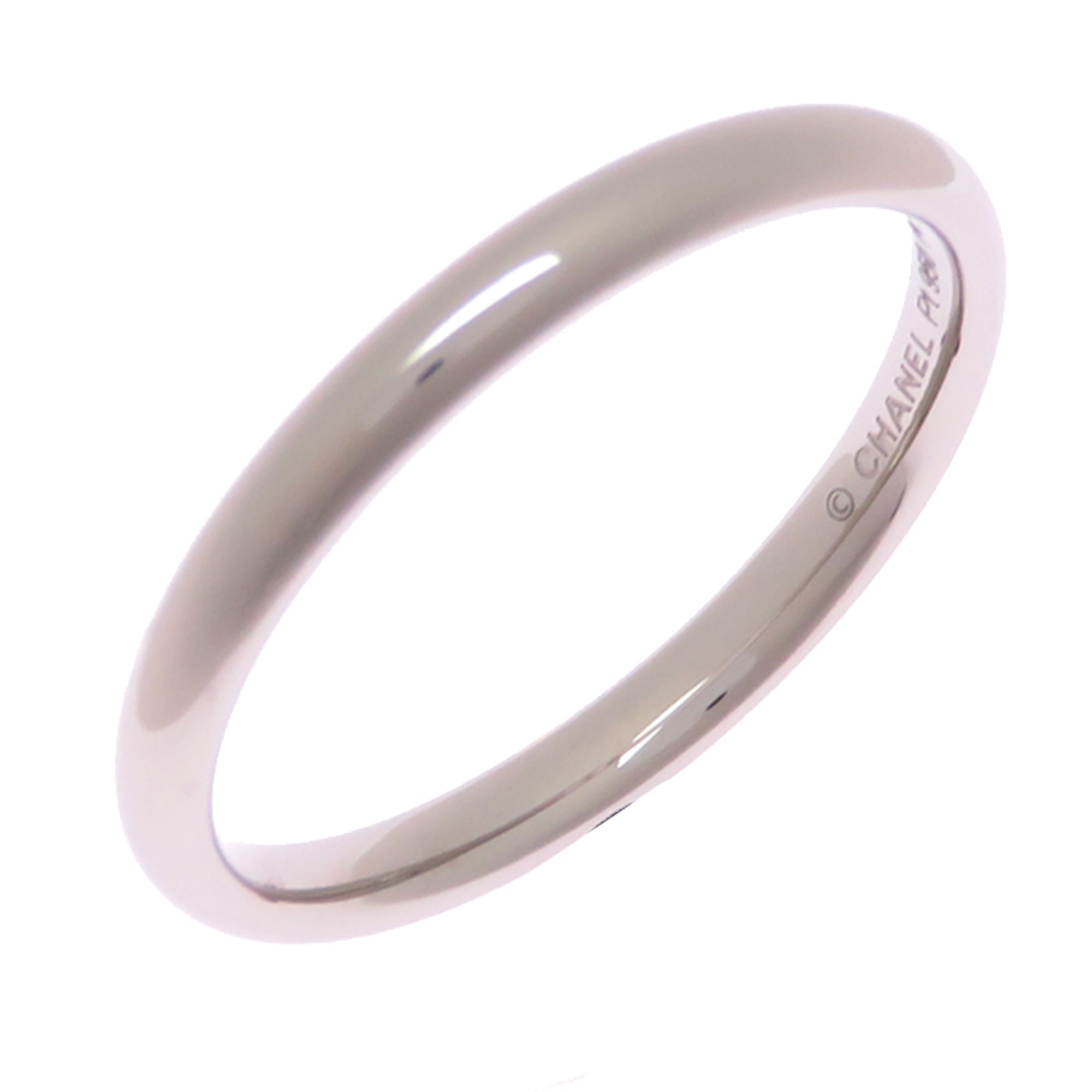 Chanel Platinum 950 Band Ring (Pre-Owned)
