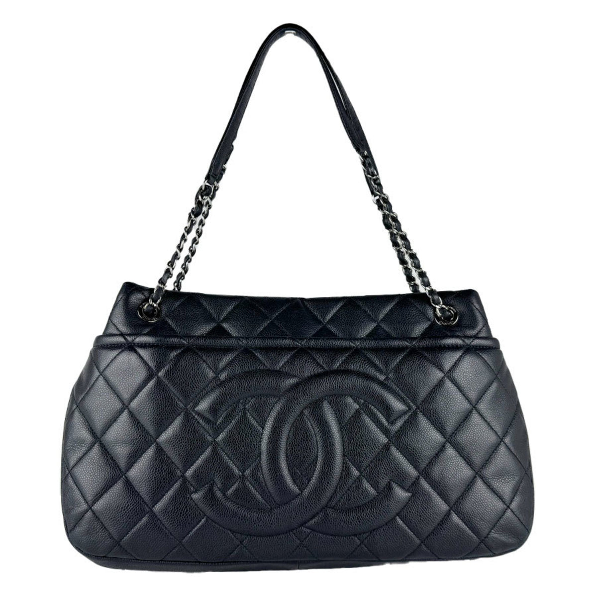 Chanel Black Grained Calfskin Shoulder Bag (Pre-Owned)
