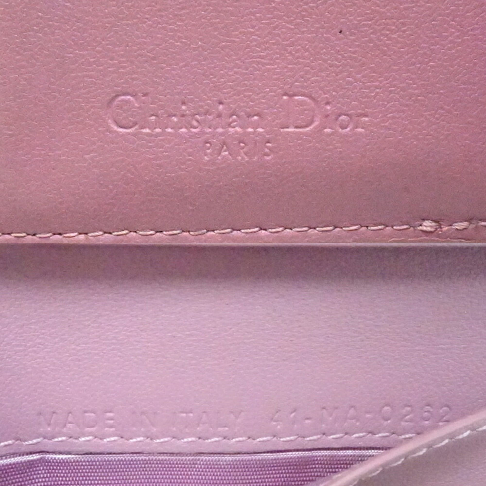 Christian Dior Pink Leather Wallet (Tri-Fold) (Pre-Owned)