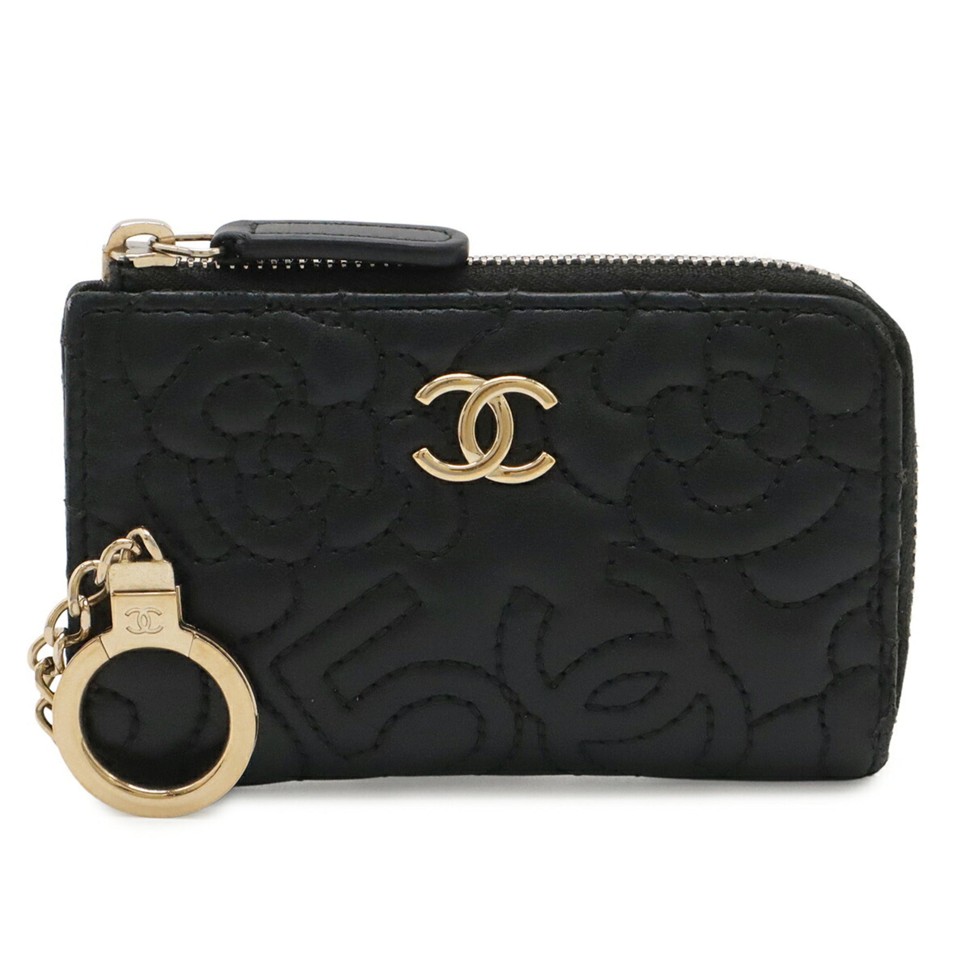 Chanel Black Leather Coin Purse/Coin Case (Pre-Owned)