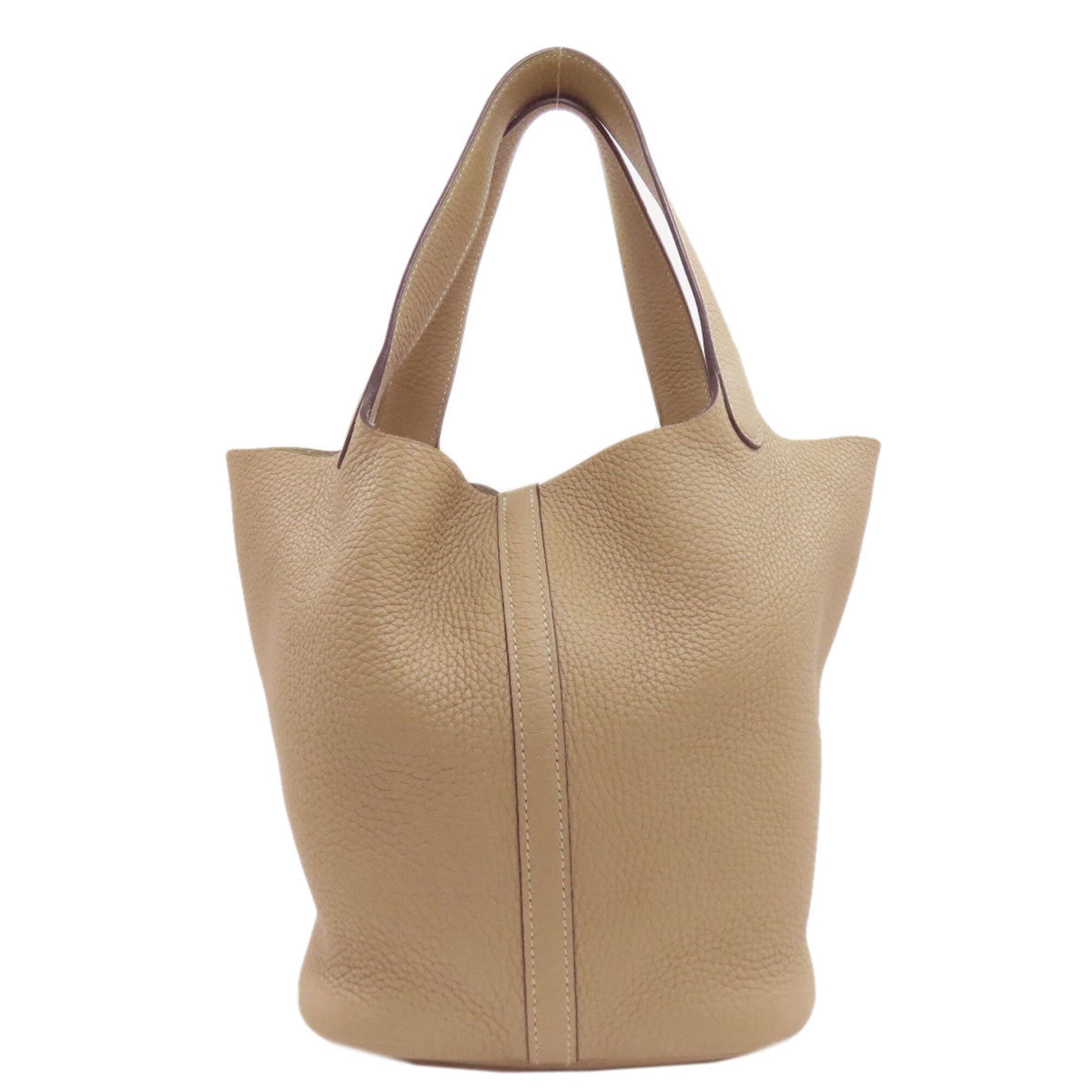 Hermes Beige Brown Taurillon Clemence Leather Handbag (Pre-Owned)