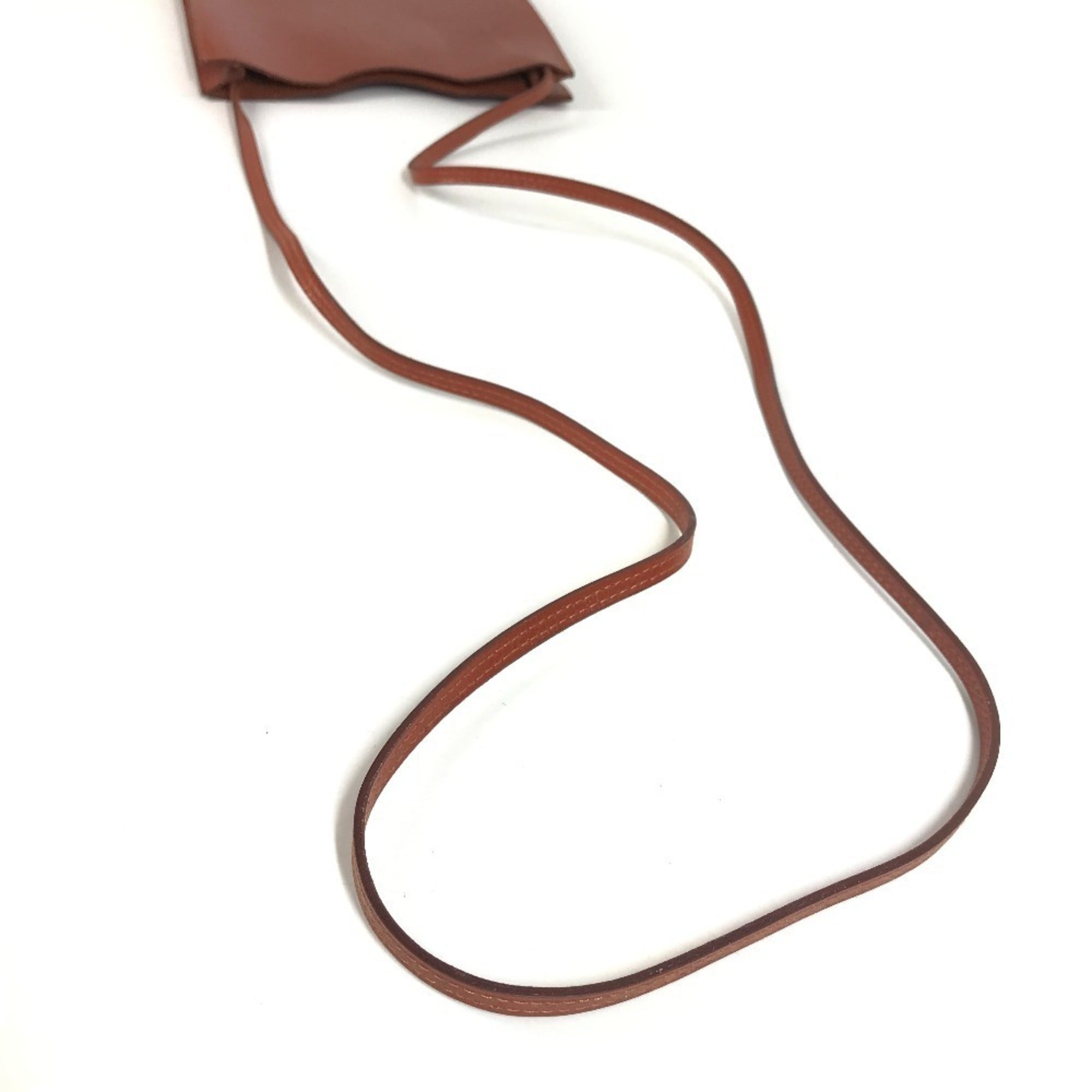 Hermes Onimaitou Brown Leather Handbag Shoulder Bag (Pre-Owned)
