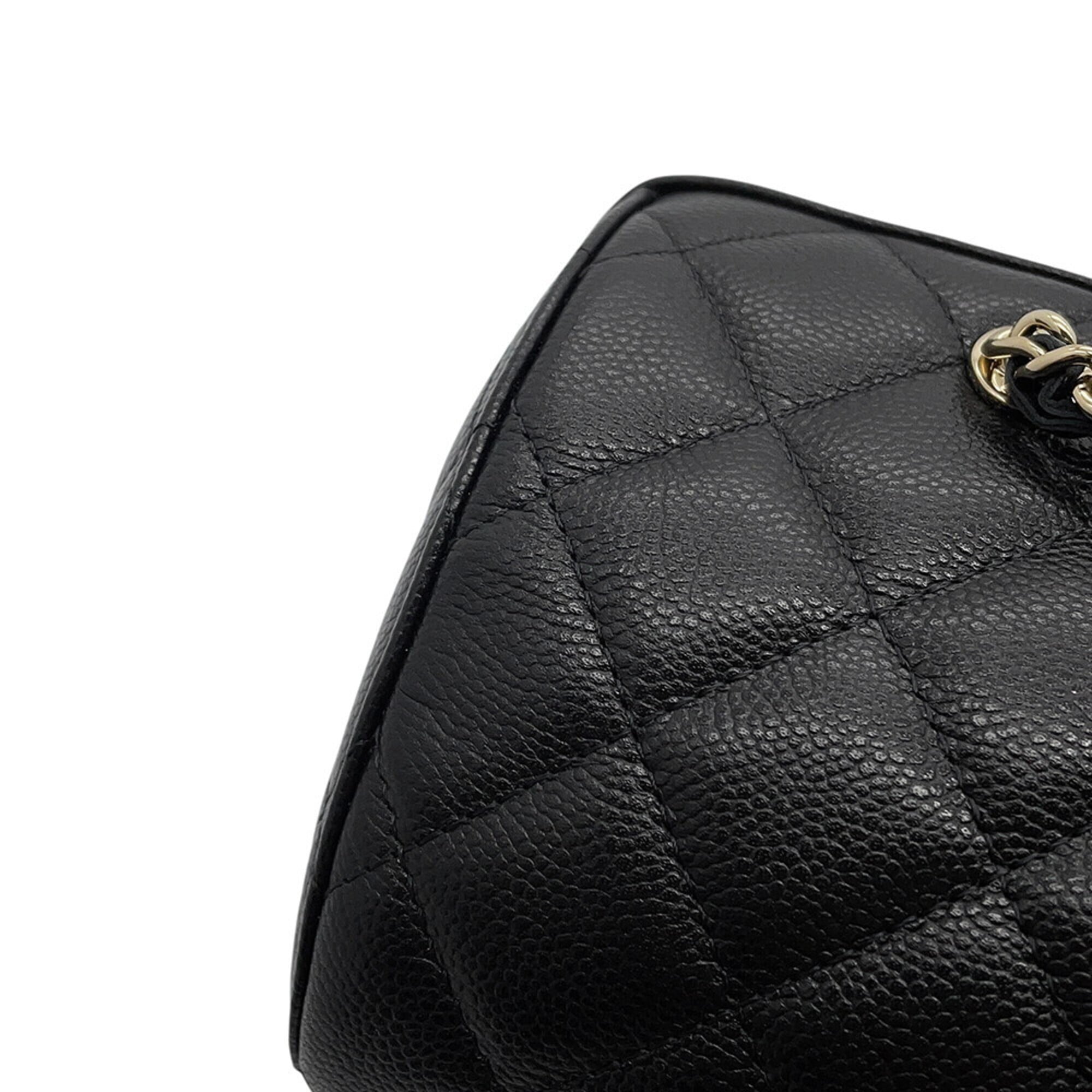 Chanel Black Grained Calfskin Handbag Shoulder Bag (Pre-Owned)