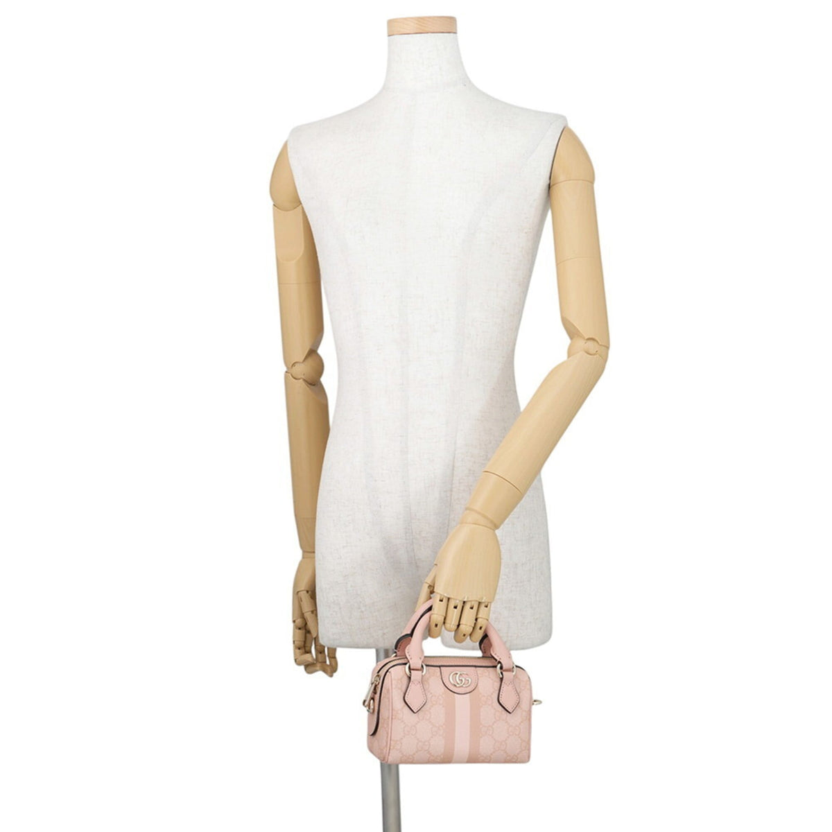 Gucci Pink Gg Supreme Boston Bag Handbag (Pre-Owned)