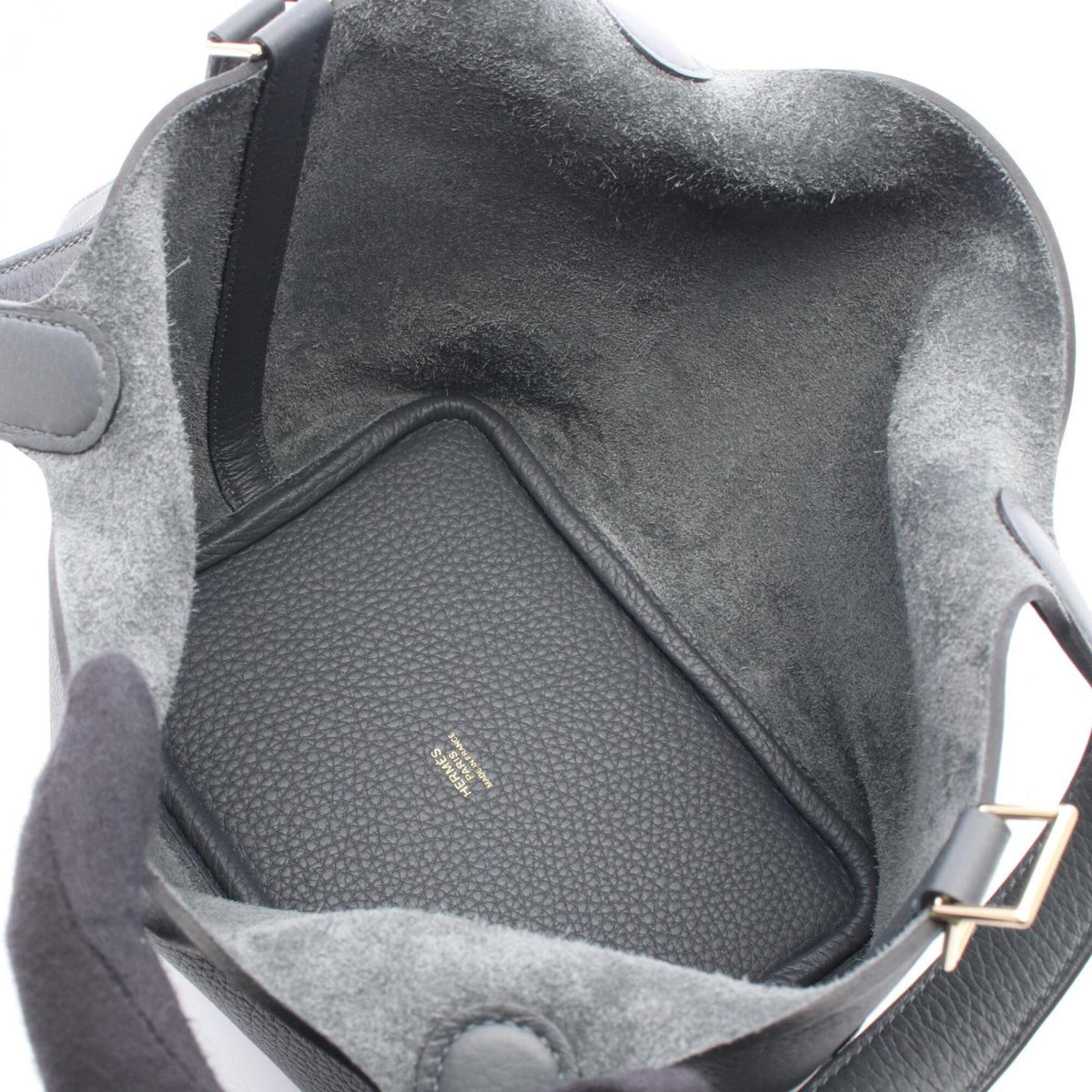 Hermes Gray Taurillon Clemence Leather Handbag (Pre-Owned)