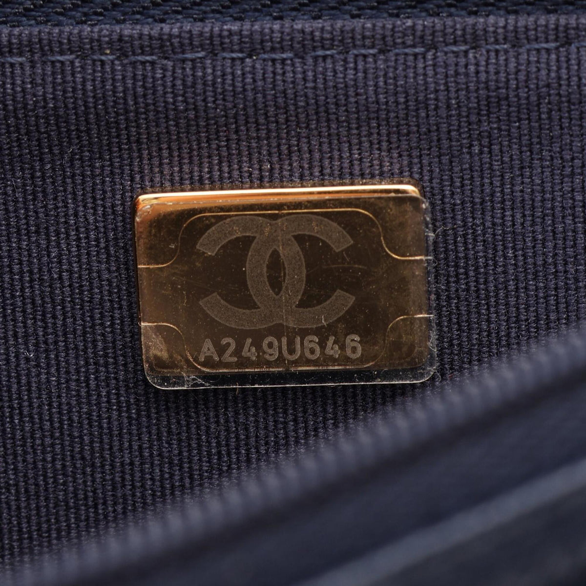 Chanel Navy Grained Calfskin Handbag Shoulder Bag (Pre-Owned)