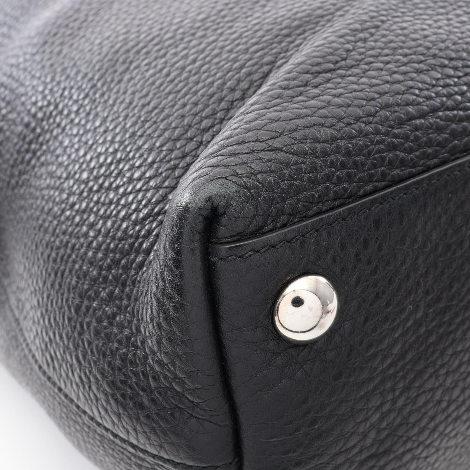 Gucci Black Leather Handbag Tote Bag (Pre-Owned)