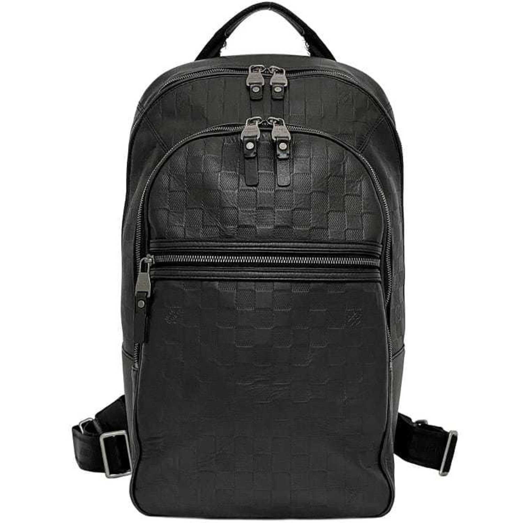 Louis Vuitton Black Damier Canvas Infini Noir Leather Backpack (Pre-Owned)