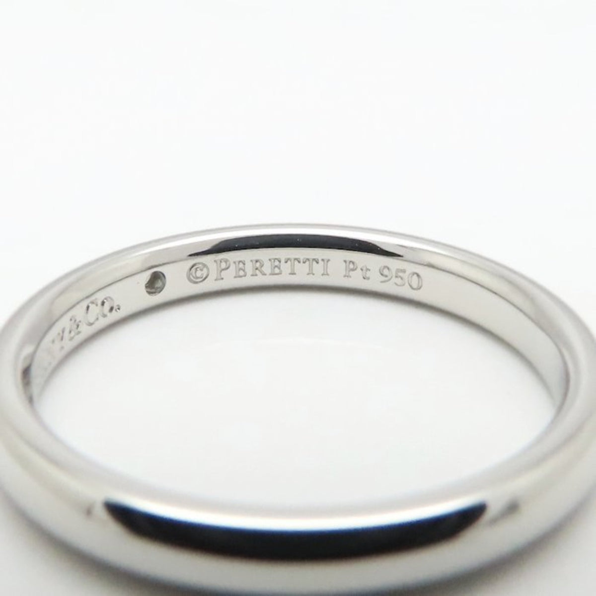 Tiffany Platinum Platinum 950 Band Ring (Pre-Owned)