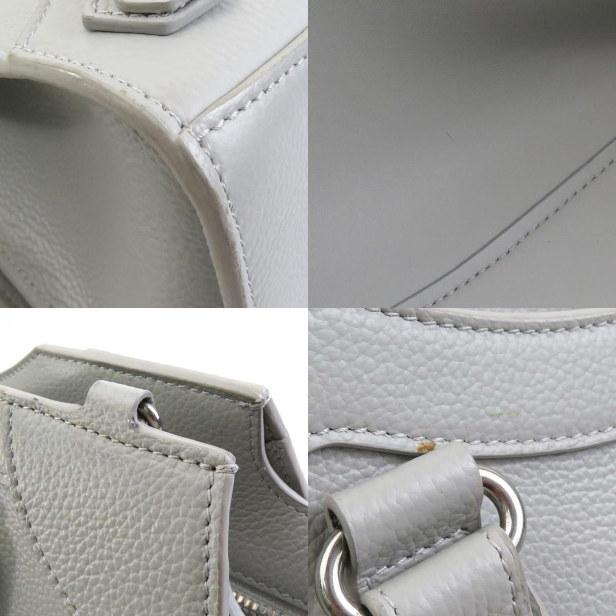 Balenciaga Light Gray Leather Handbag Shoulder Bag (Pre-Owned)