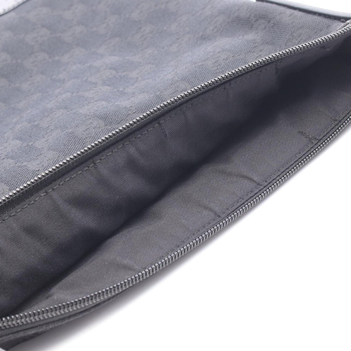 Gucci Black Gg Canvas Leather Handbag Shoulder Bag (Pre-Owned)