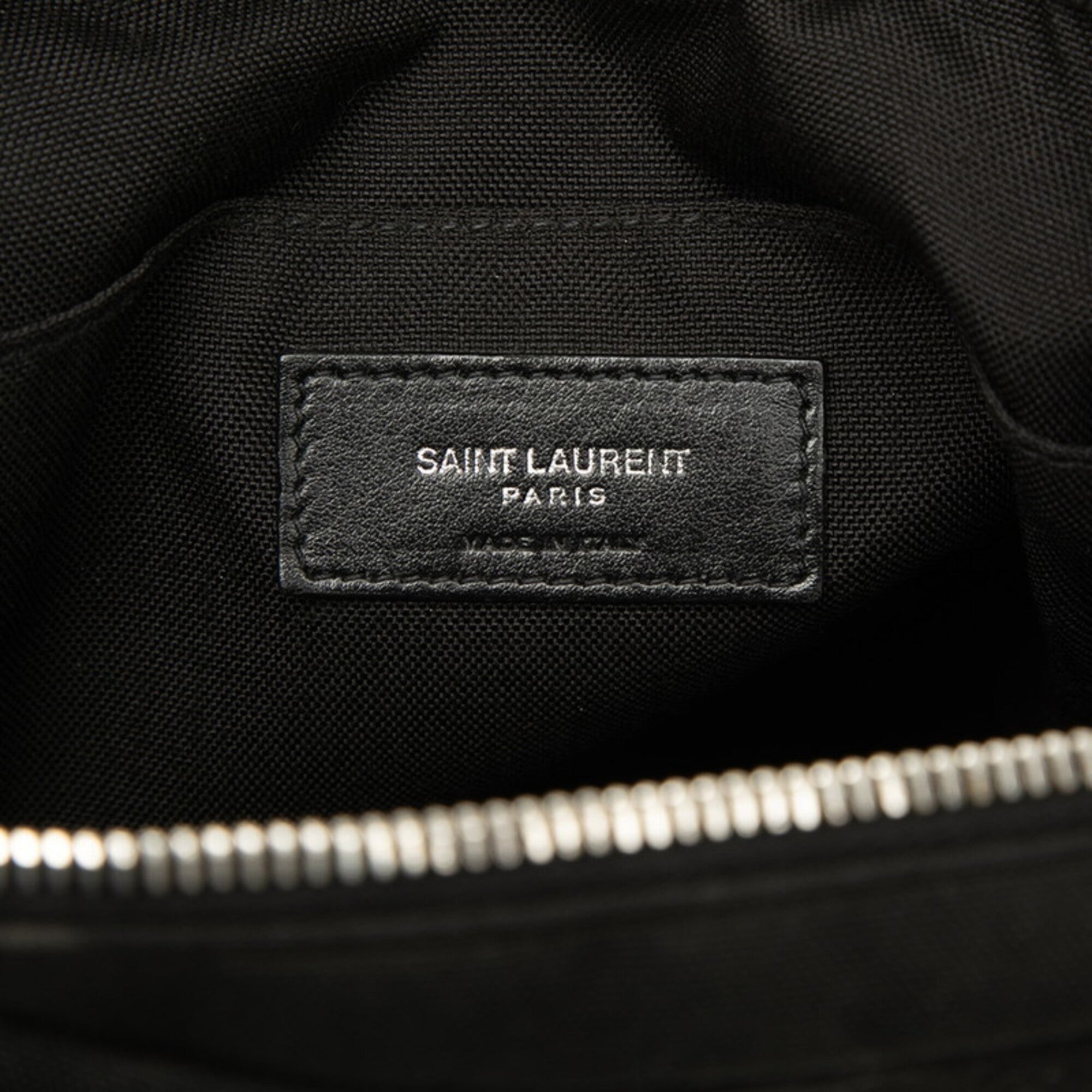 Saint Laurent Black Canvas Leather Shoulder Bag (Pre-Owned)