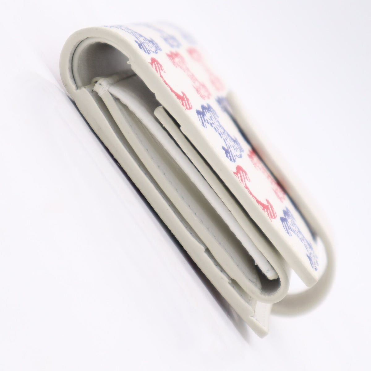 Celine Blue Red Color White Coated Canvas Leather Wallet (Bi-Fold) (Pre-Owned)