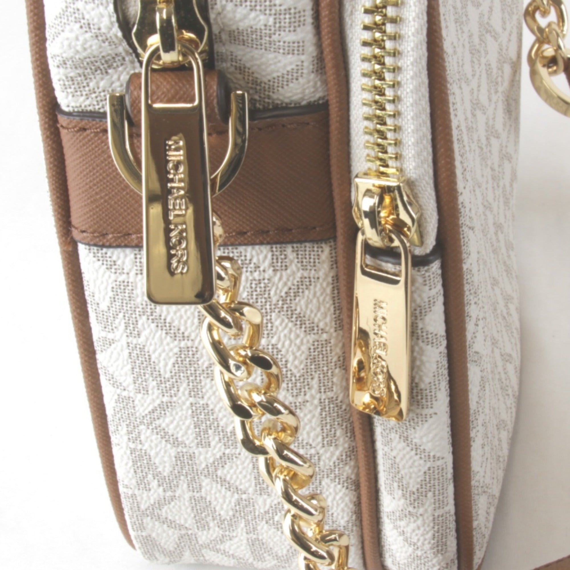 Michael Kors Jet Set Travel White Pvc Shoulder Bag Weekend Bag (Pre-Owned)